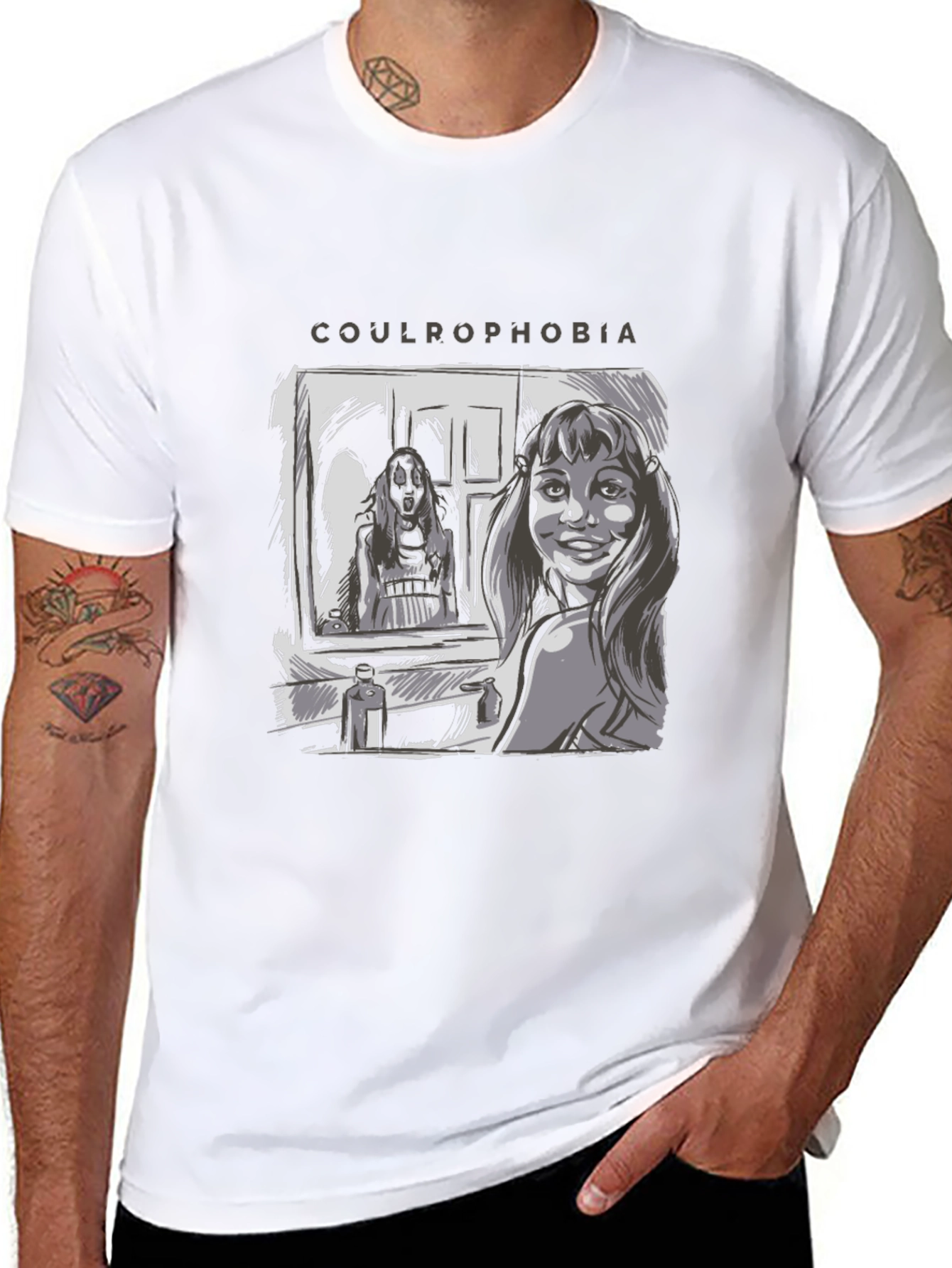 Black Coulrophobia Horror T-Shirt view 8