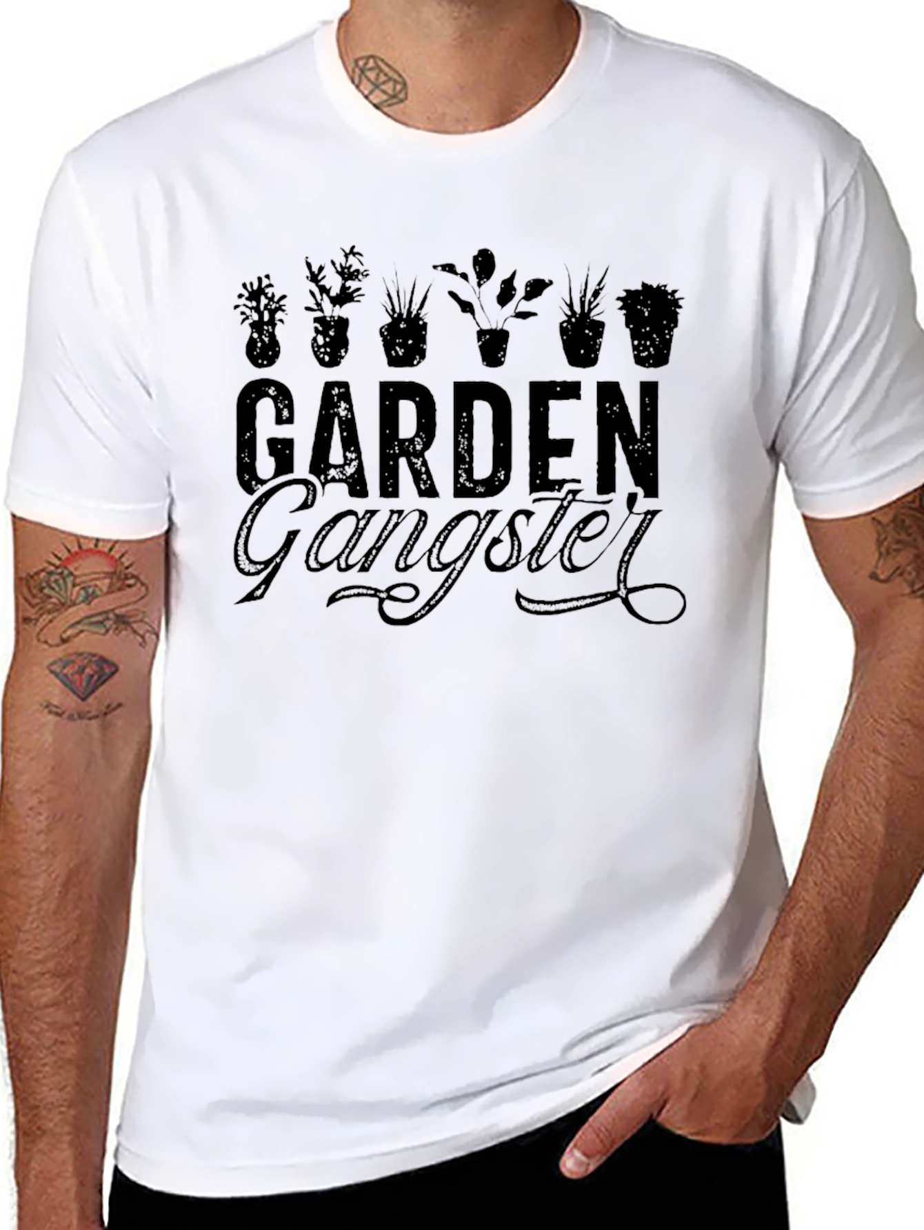 Black Garden Gangster T-Shirt - Gardening Lover Tee view 8