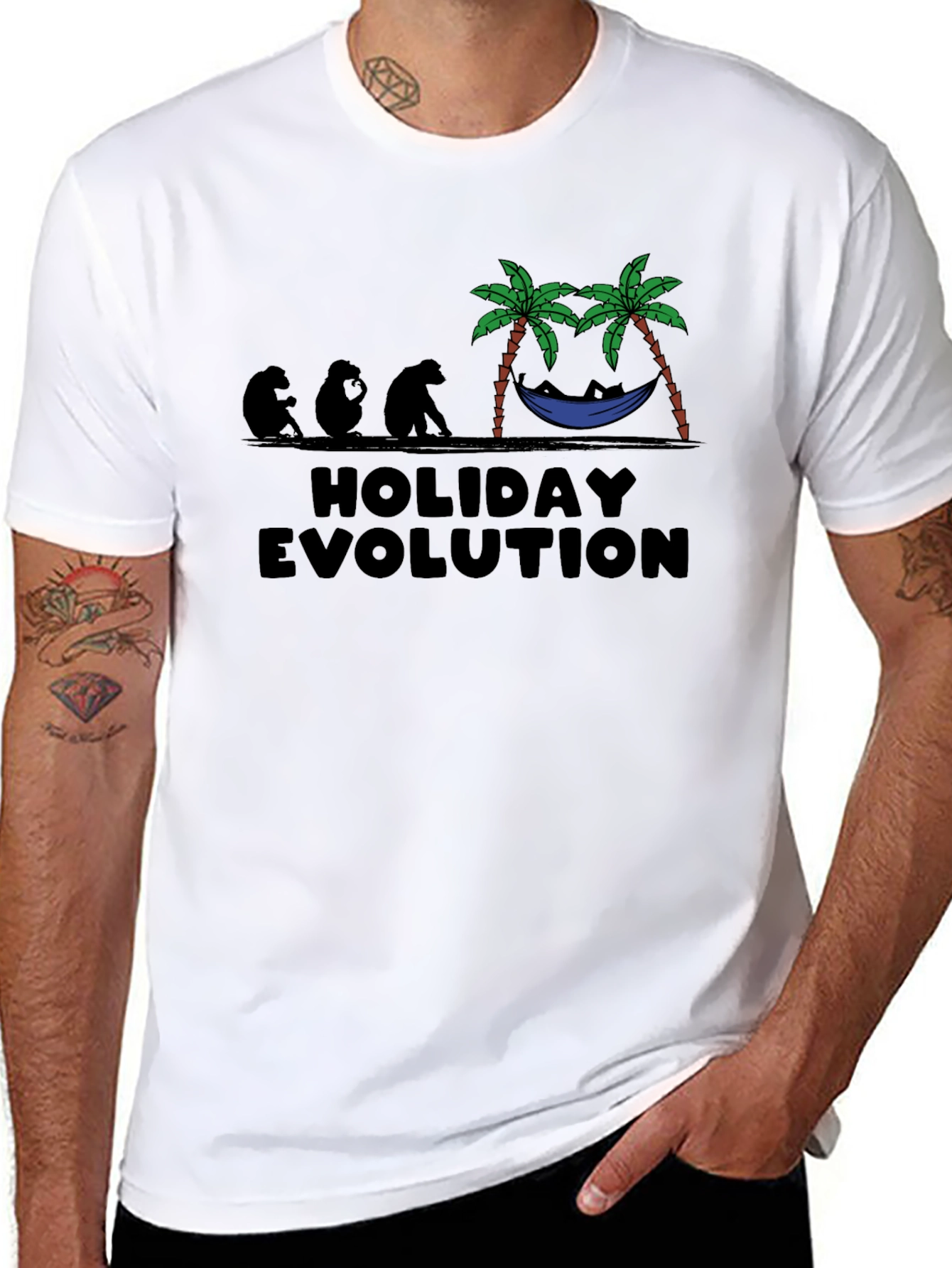 Black Holiday Evolution Graphic Tee - Relaxed Vacation Mode view 8