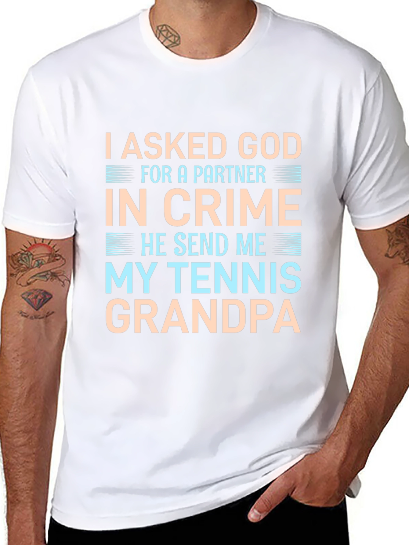 Black Tennis Grandpa Graphic T-Shirt view 8