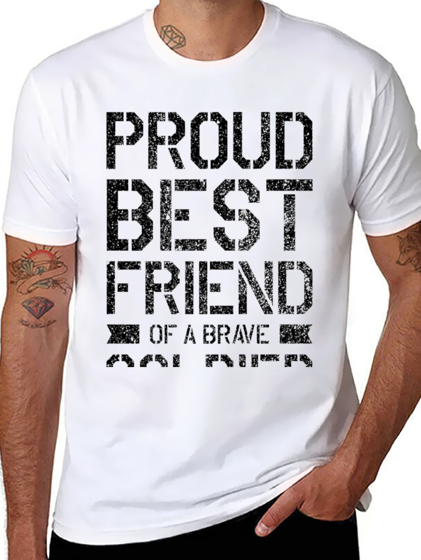 Black Proud Best Friend T-Shirt - Brave Soul Tribute Tee view 8