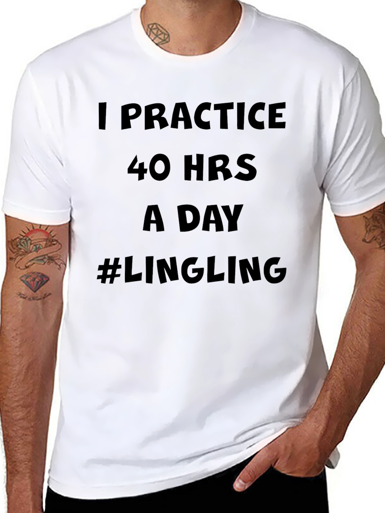Black I Practice 40 Hours a Day T-Shirt view 8
