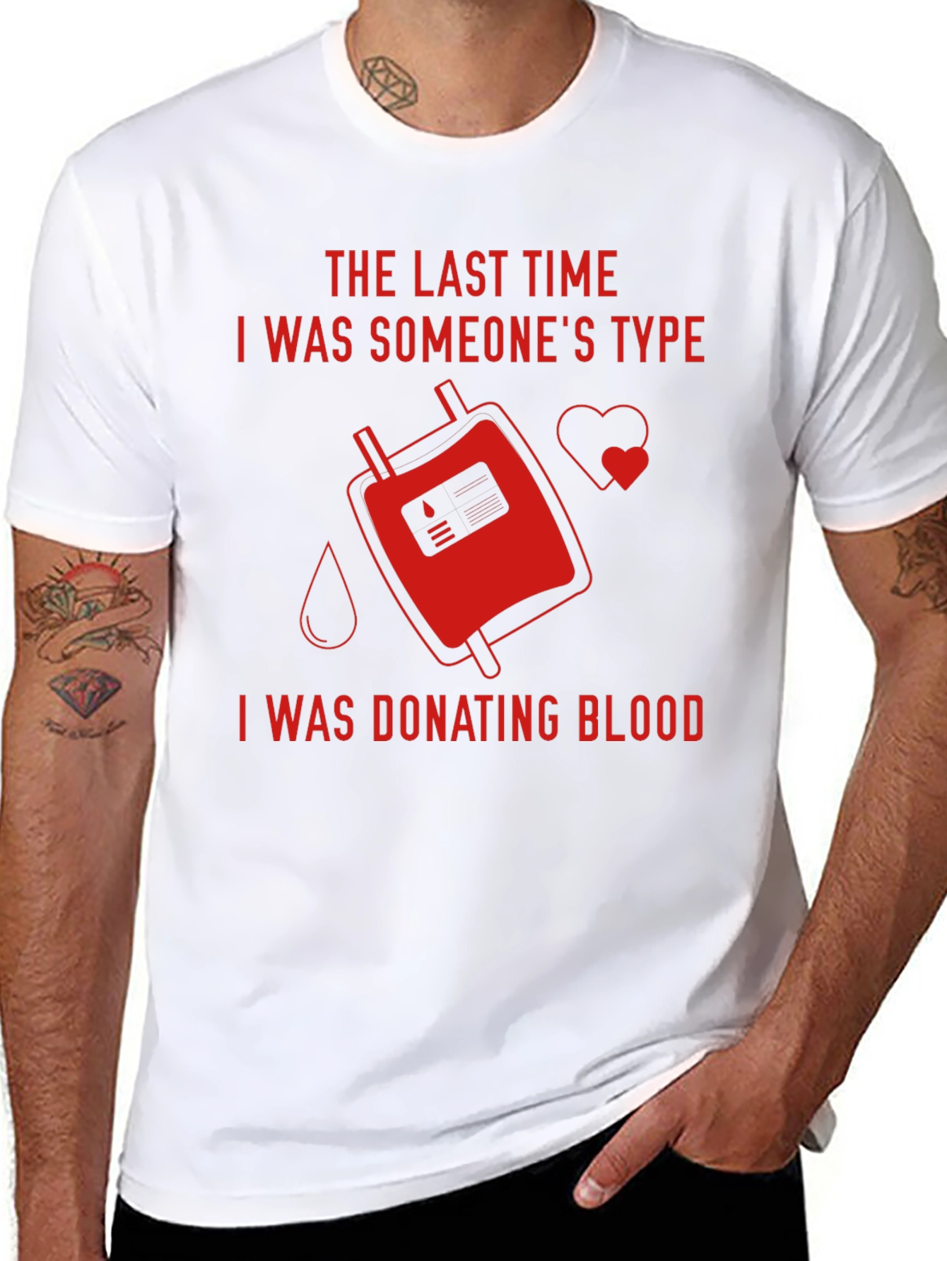 Black Donate Blood T-Shirt - Be Someone's Type view 8