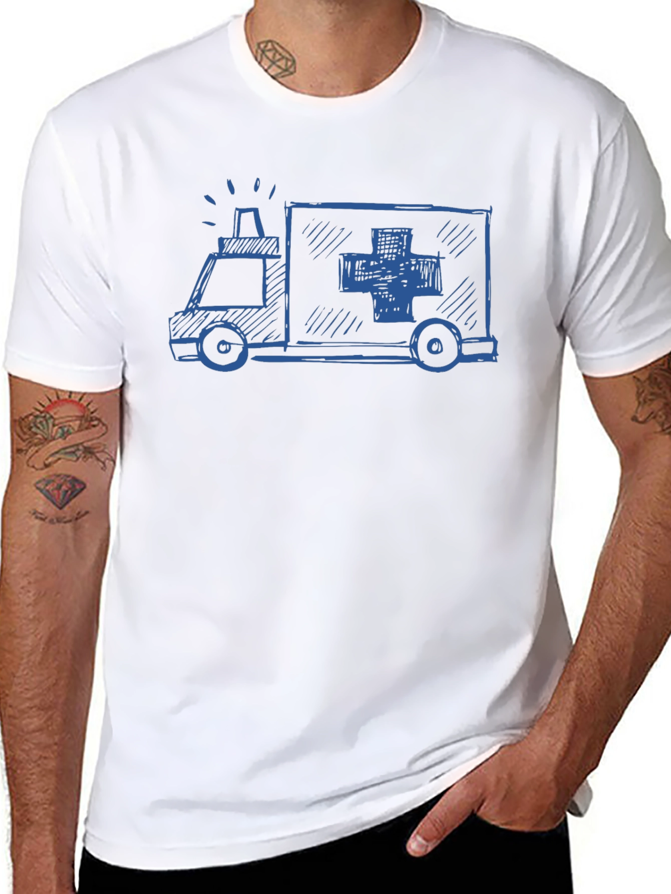 Black Ambulance Graphic T-Shirt - Black view 8
