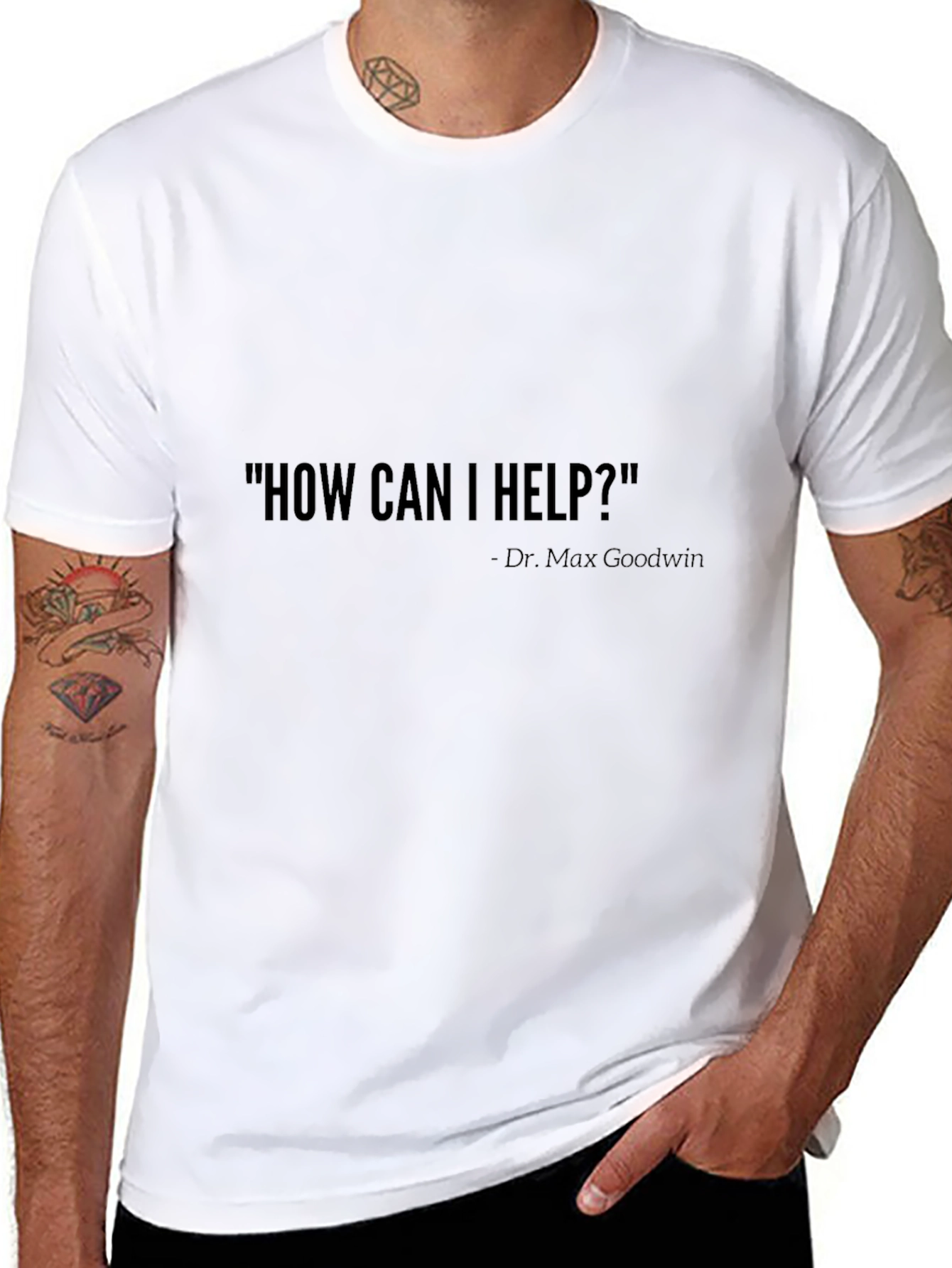 Black How Can I Help? T-Shirt view 8