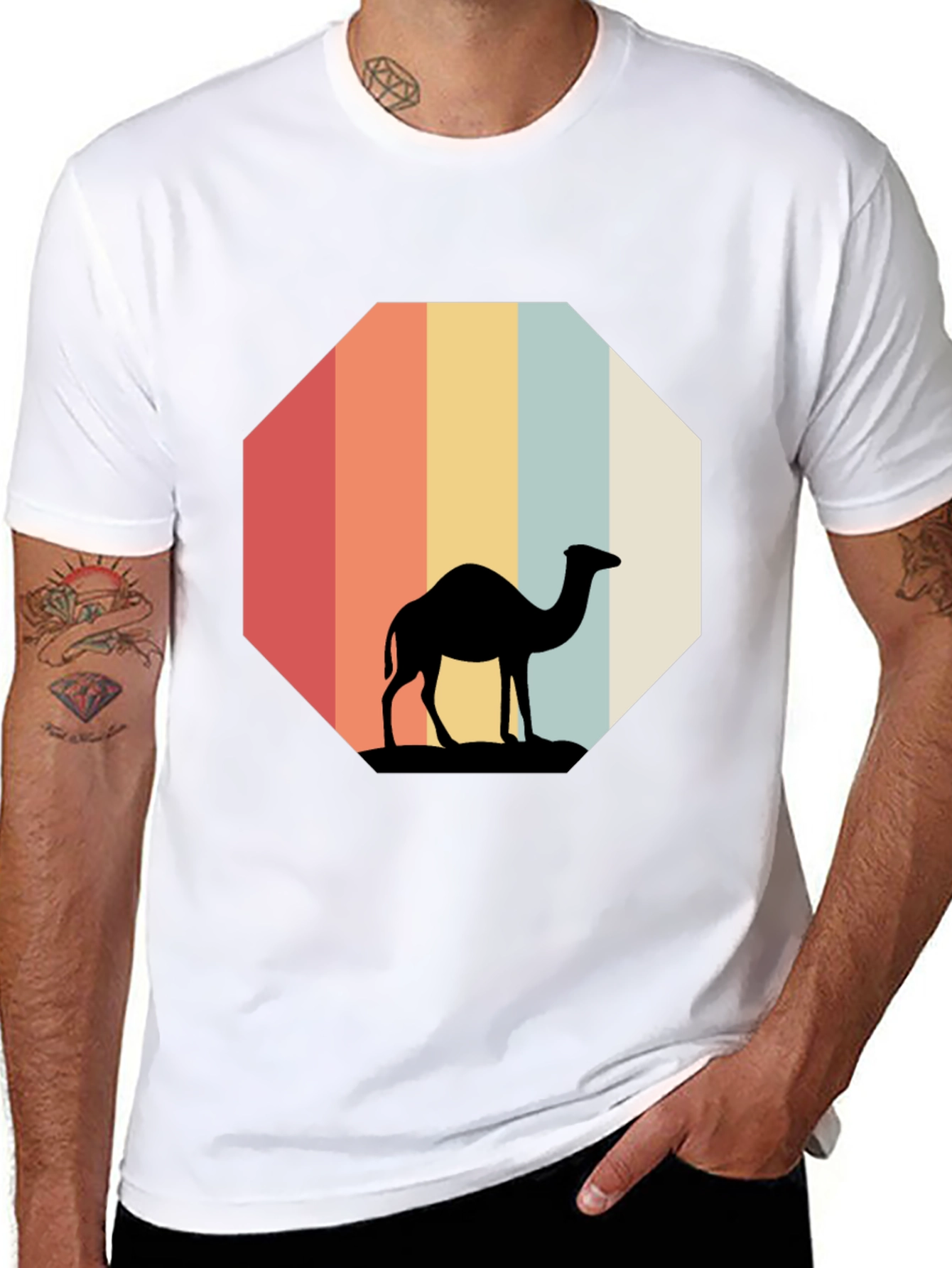 Black Retro Camel Silhouette Tee view 8