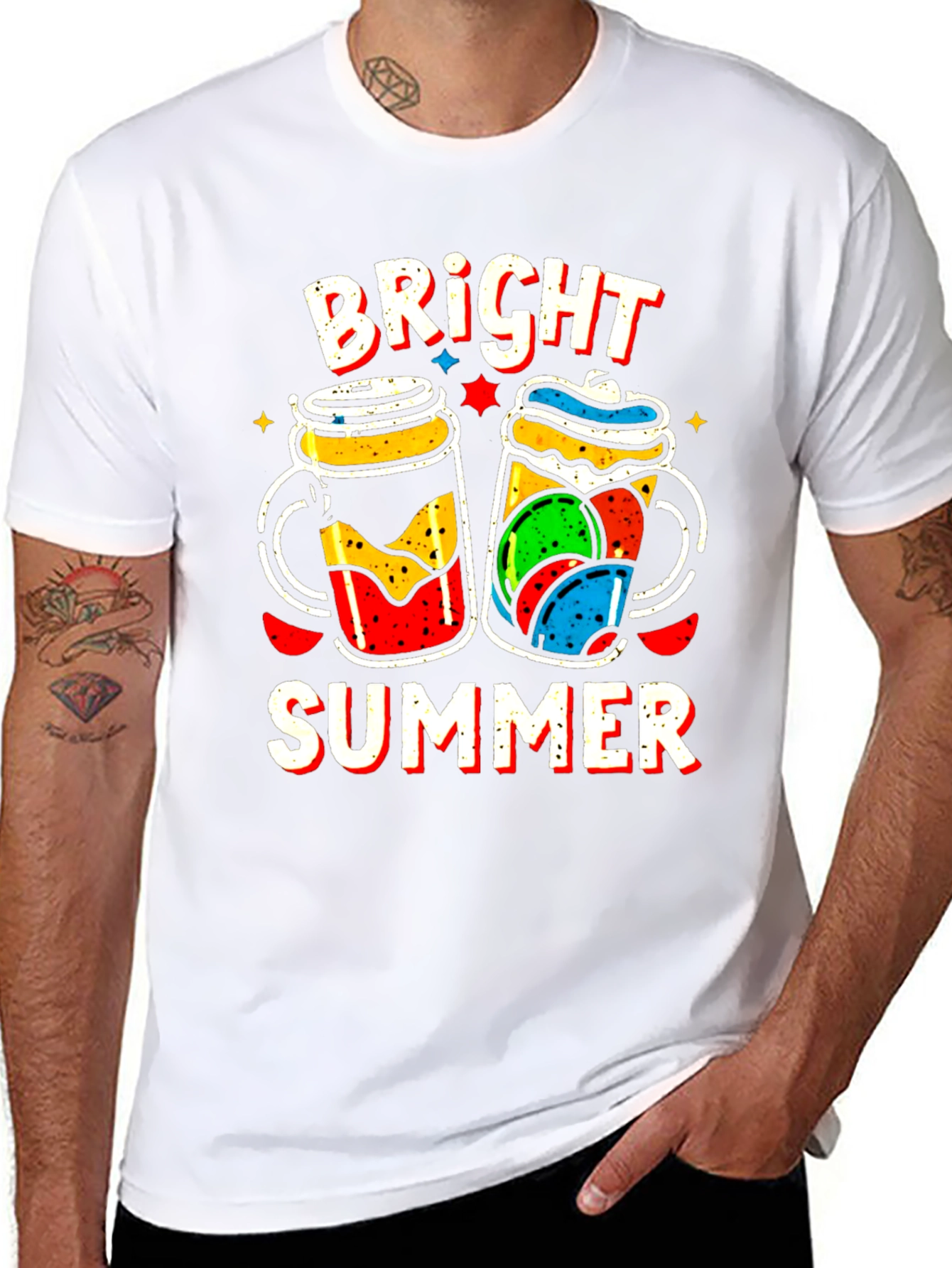Black Bright Summer Graphic T-Shirt view 8