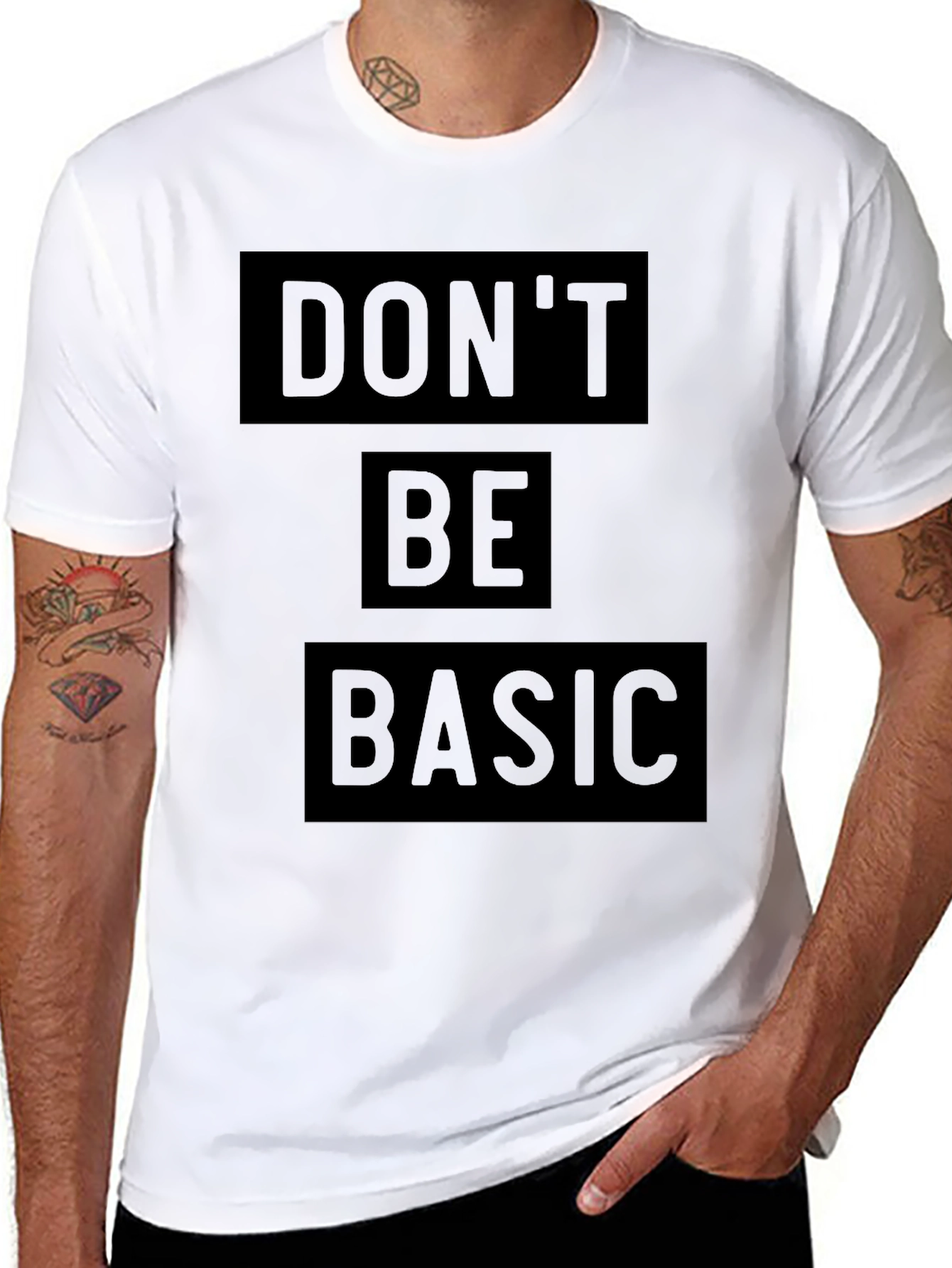 Black Don't Be Basic - Men's Black Graphic Tee view 8