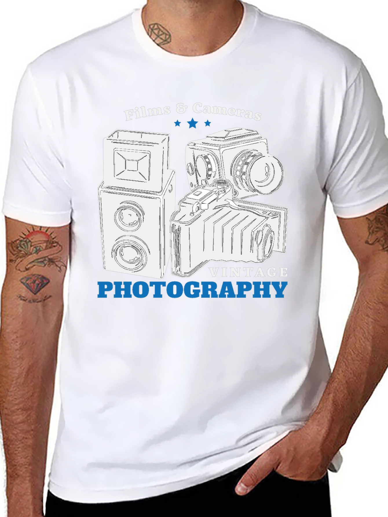 Vintage Photography T-Shirt | Films & Cameras Design - 8