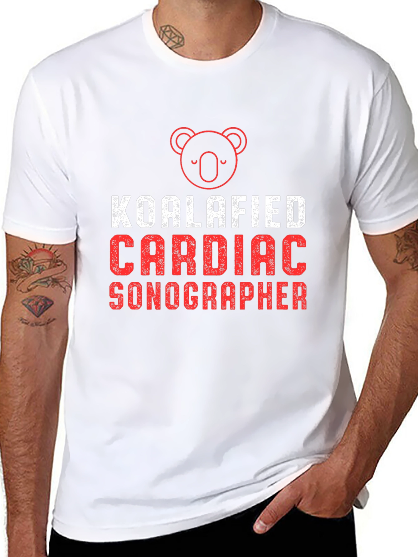 Black Koalafied Cardiac Sonographer Black T-Shirt view 8