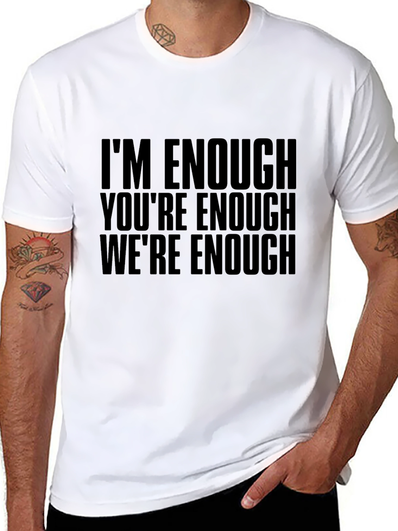 Black I'm Enough T-Shirt - Motivational Tee view 8