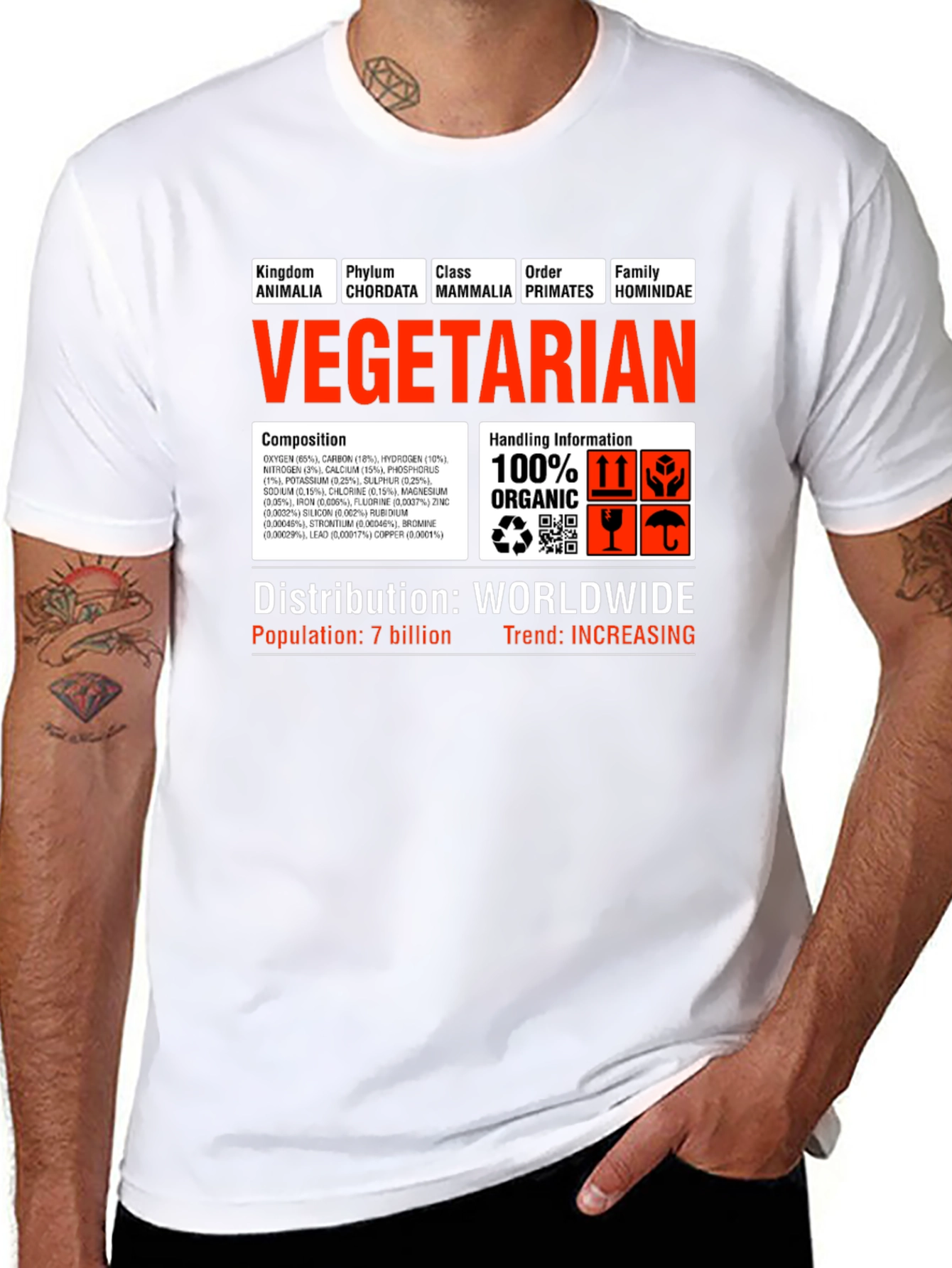 Black Vegetarian Science T-Shirt view 8
