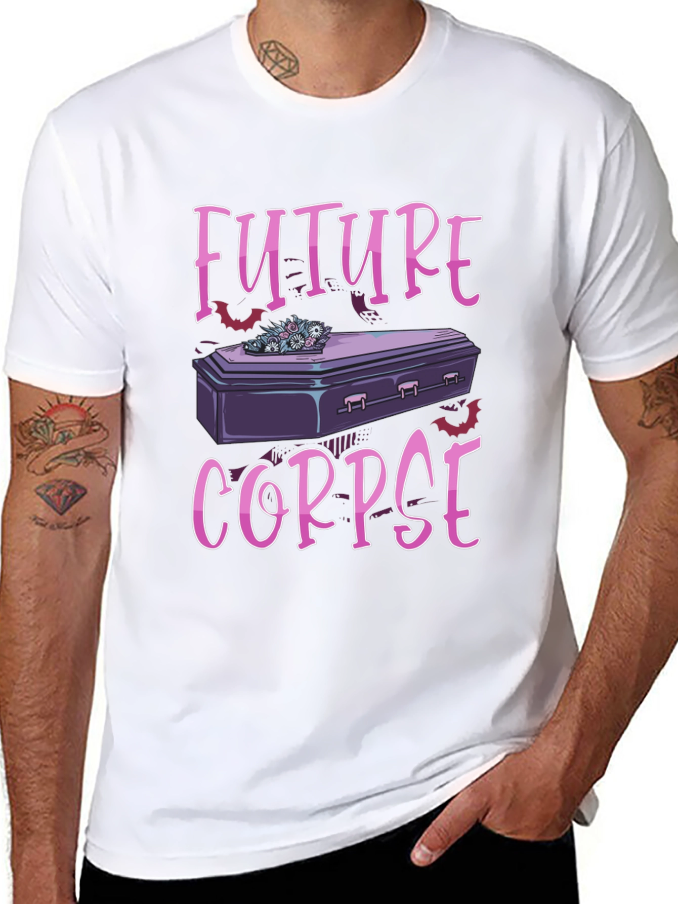 Black Future Corpse T-Shirt - Goth Humor Tee view 8