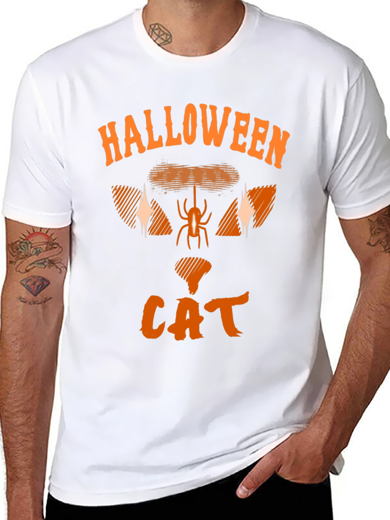 Black Halloween Cat T-Shirt - Spooky Season Apparel view 8