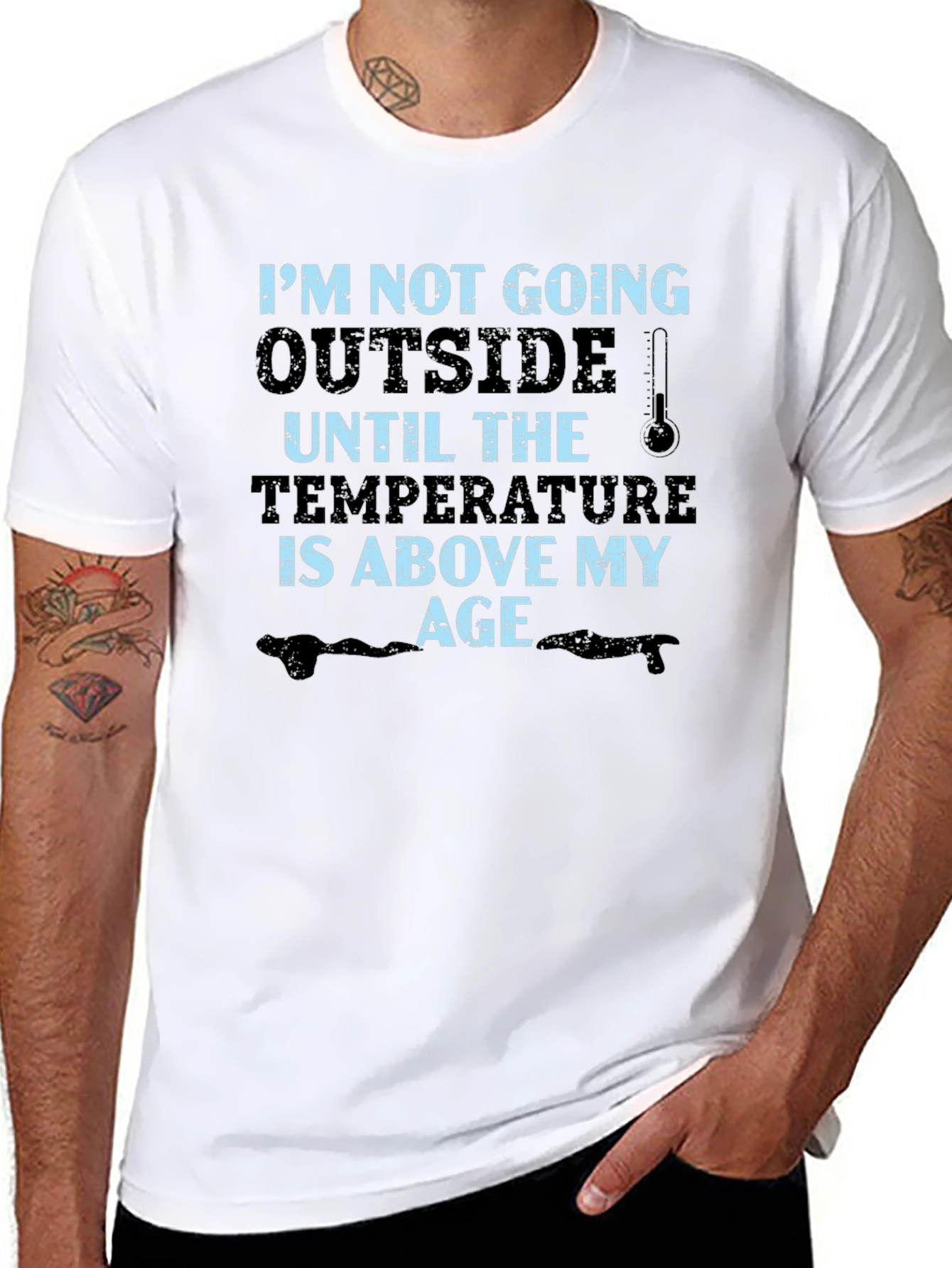 Black Funny Age Temperature Graphic T-Shirt view 8