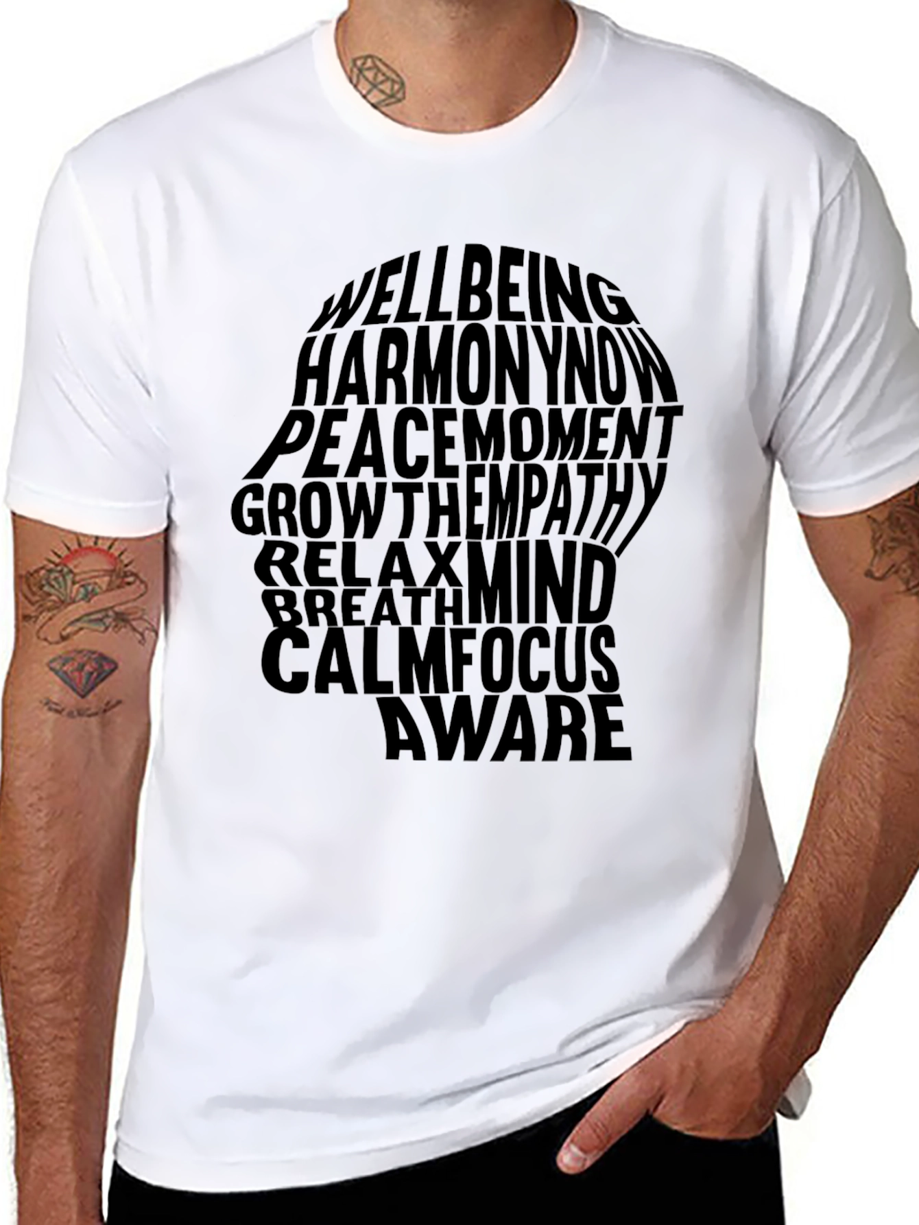 Black Wellbeing Harmony Mind T-Shirt view 8