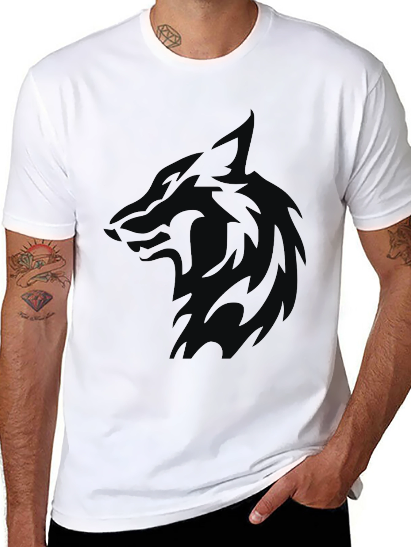 Black Stealth Wolf Graphic Tee - Mens Black T-Shirt view 8