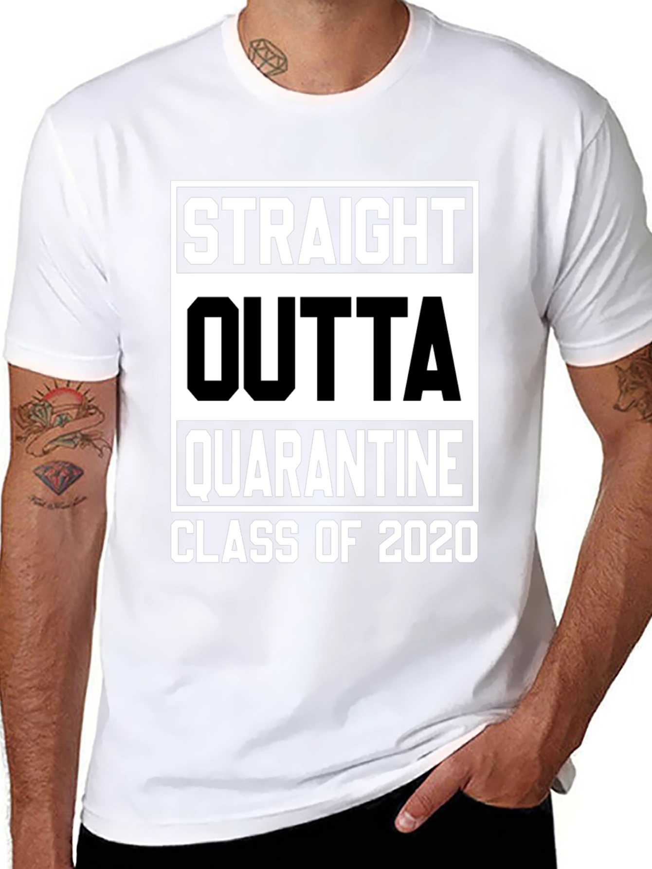 Black Straight Outta Quarantine Class of 2020 T-Shirt view 8