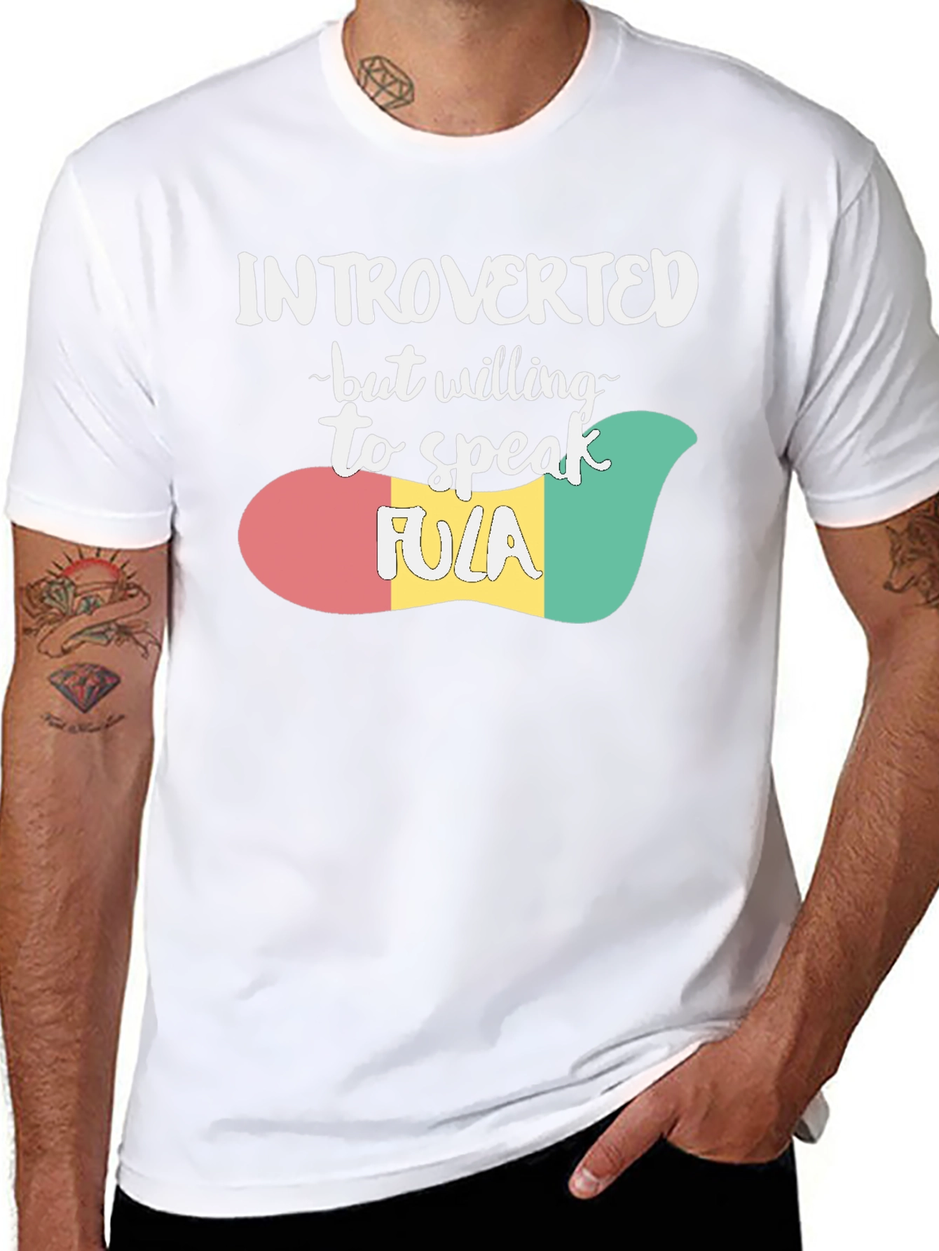 Black Introverted Fula T-Shirt view 8