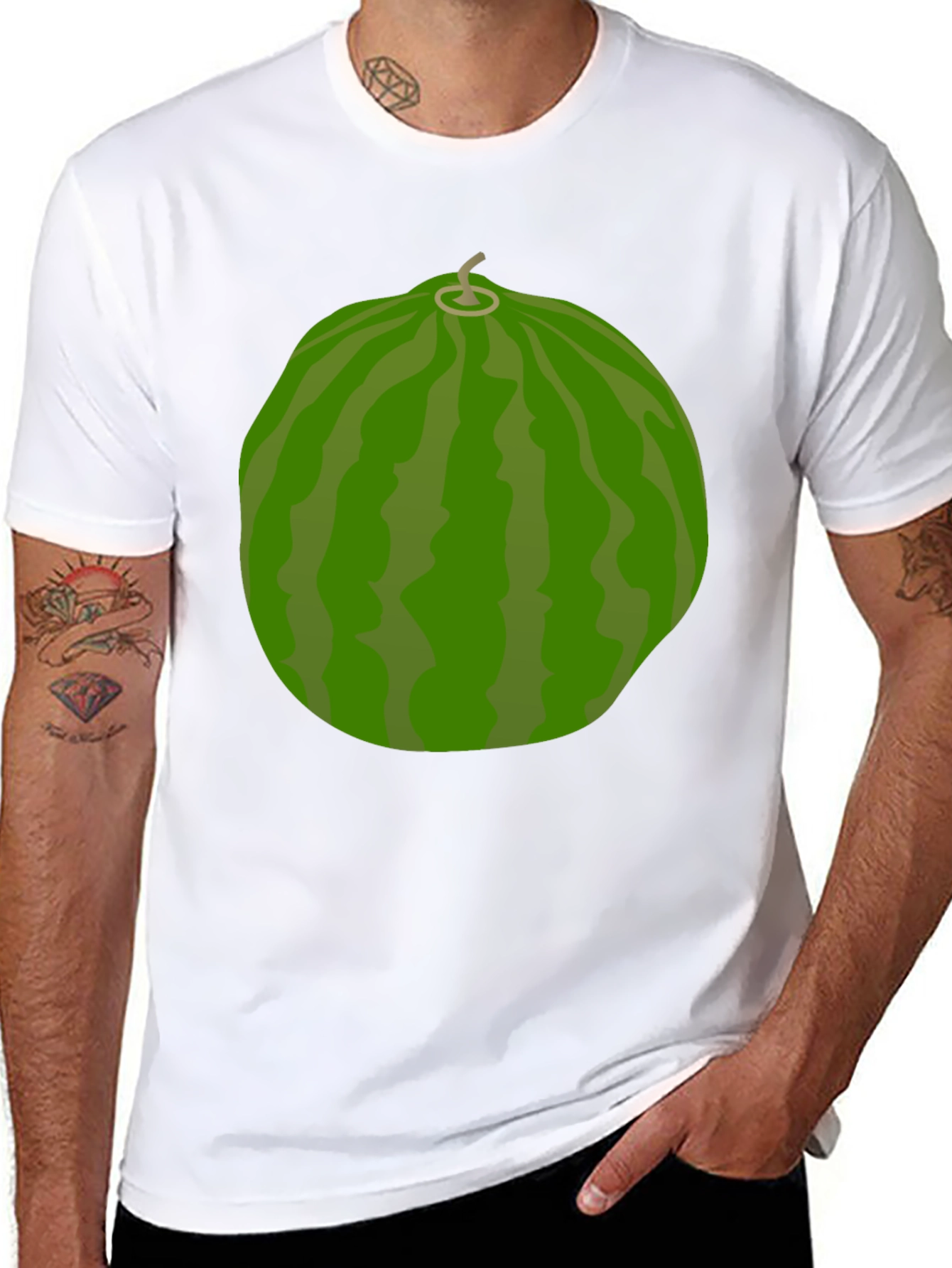 Black Watermelon Graphic T-Shirt - Novelty Fruit Tee view 8