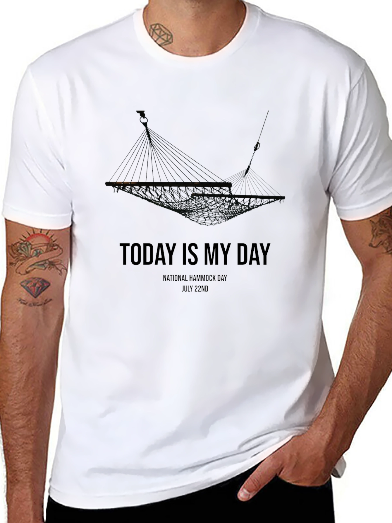 Black Today Is My Day Hammock T-Shirt view 8