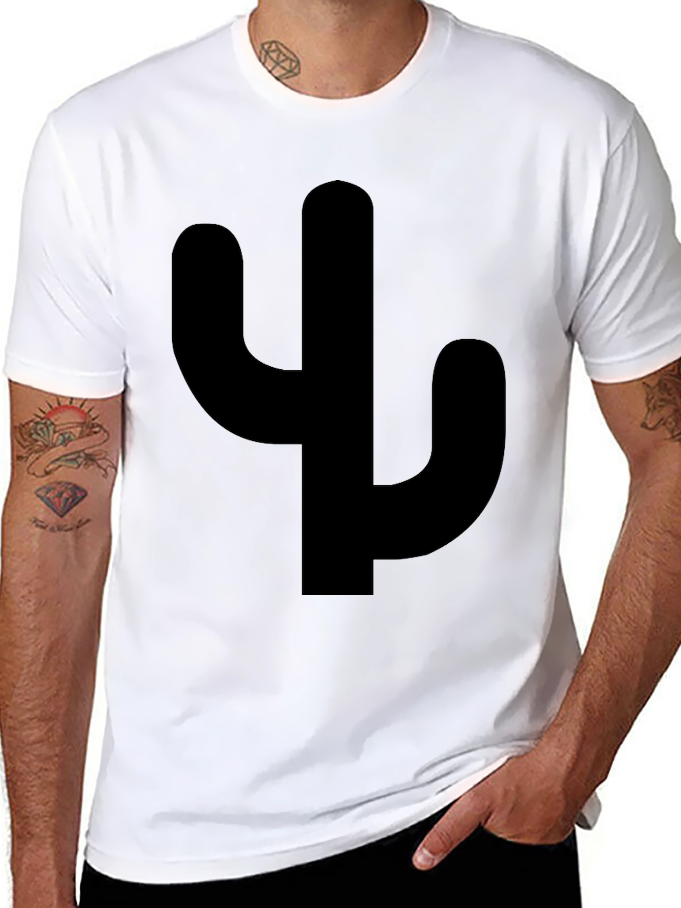 Black Cactus Silhouette Graphic Tee - Casual Style view 8