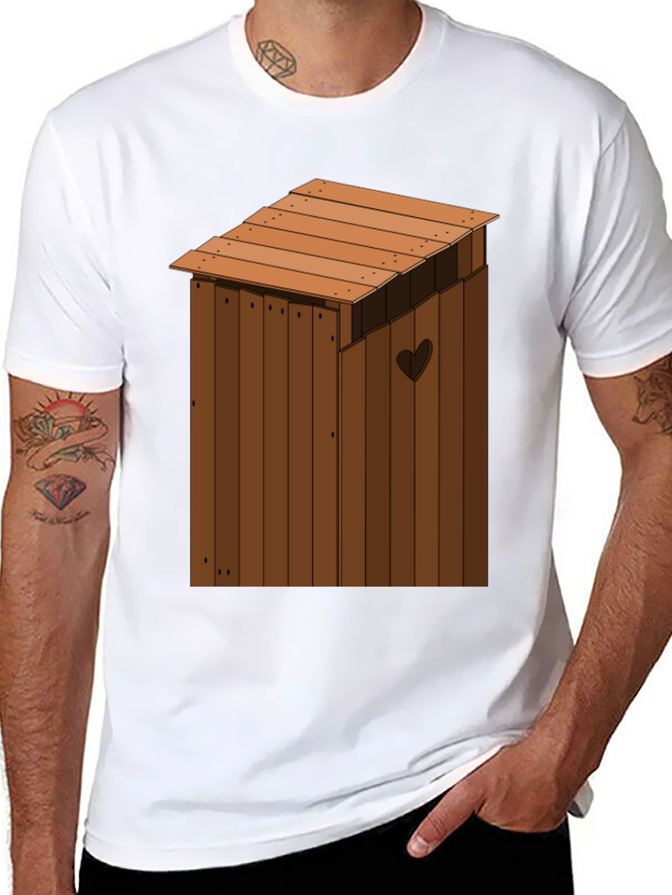 Black Outhouse Humor Novelty T-Shirt view 8