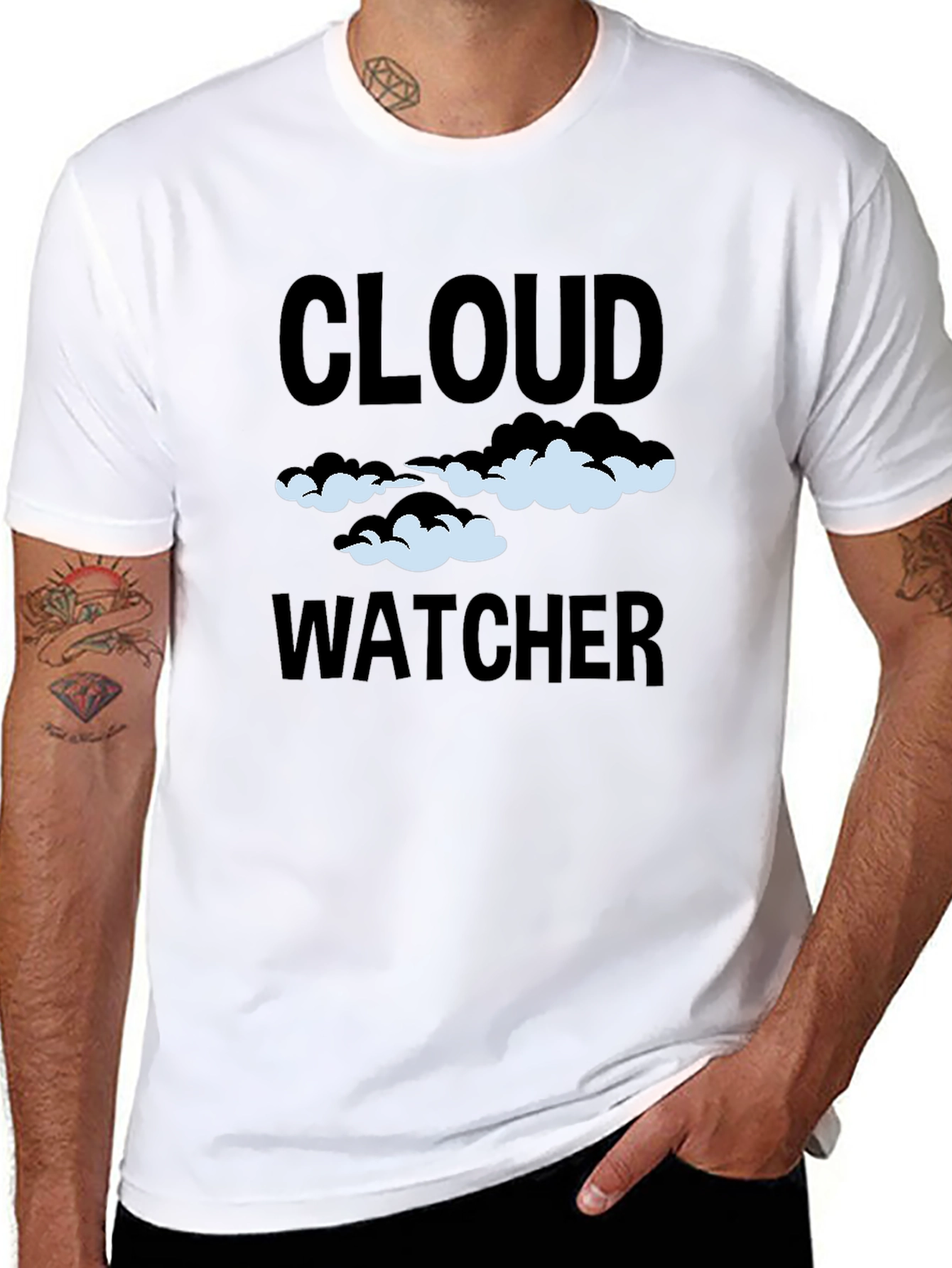 Black Cloud Watcher Graphic T-Shirt - Sky Gazing Tee view 8