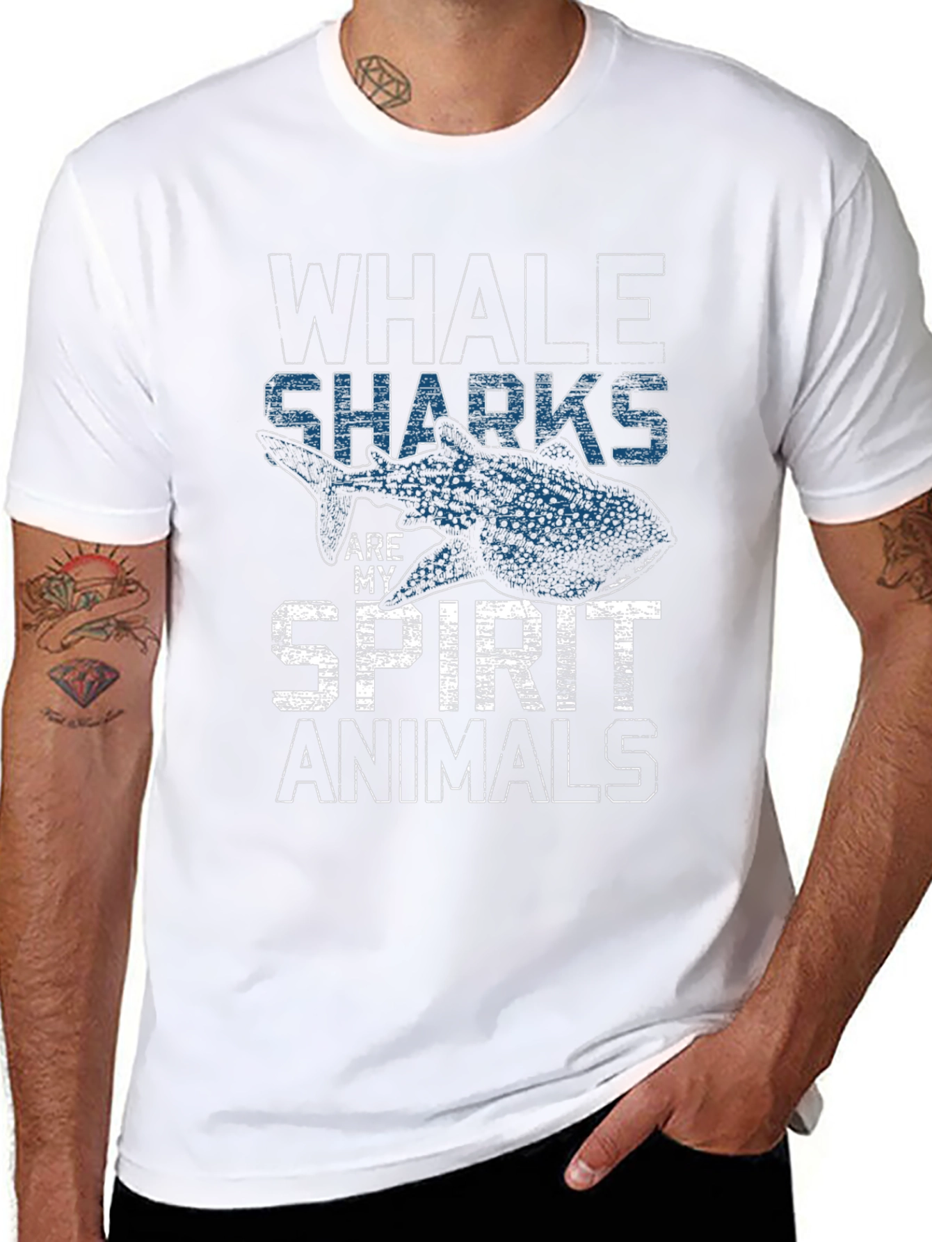 Black Whale Sharks Are My Spirit Animals Graphic T-Shirt view 8