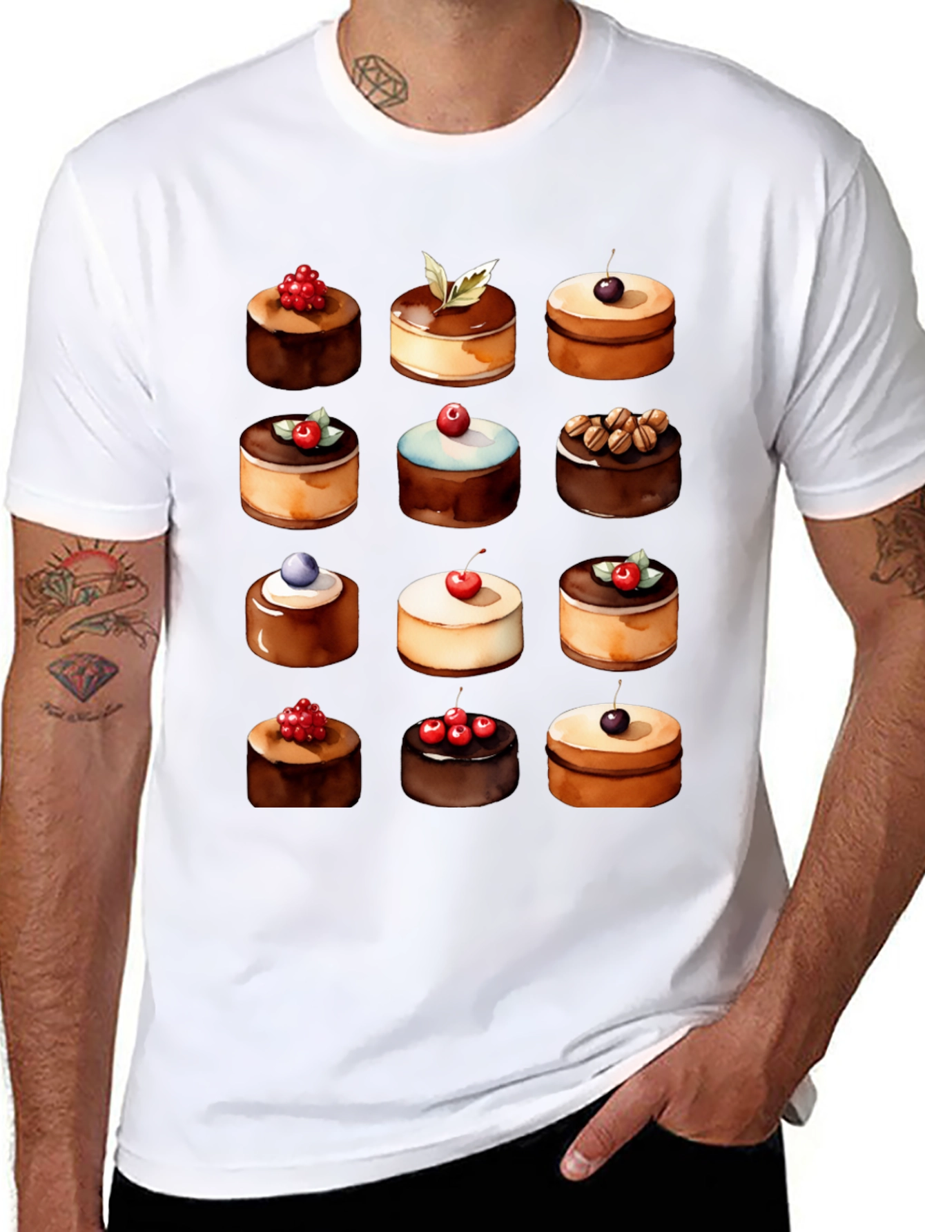 Black Dessert Lover T-Shirt - Sweet Treat Design view 8