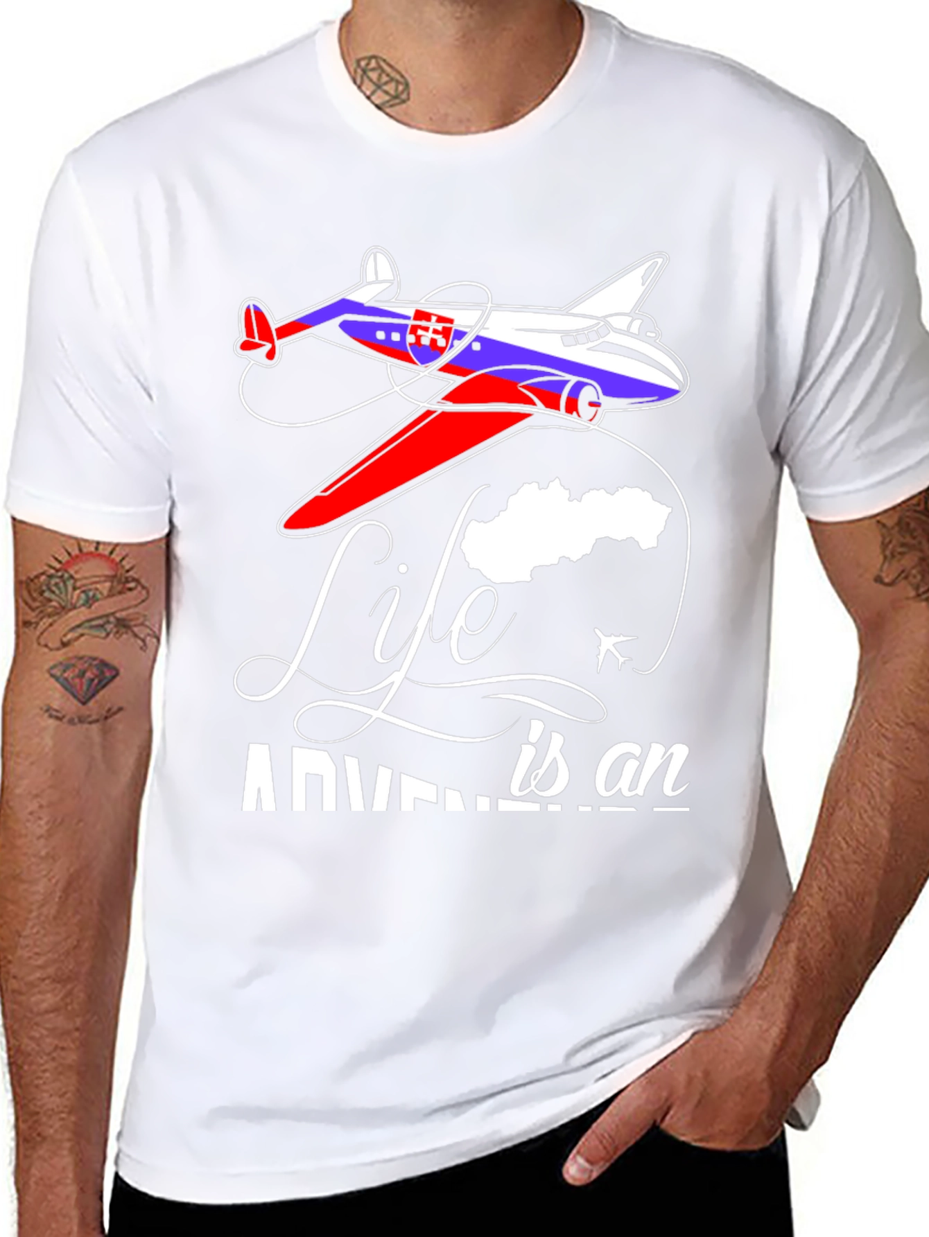 Black Life is an Adventure Plane Graphic T-Shirt view 8
