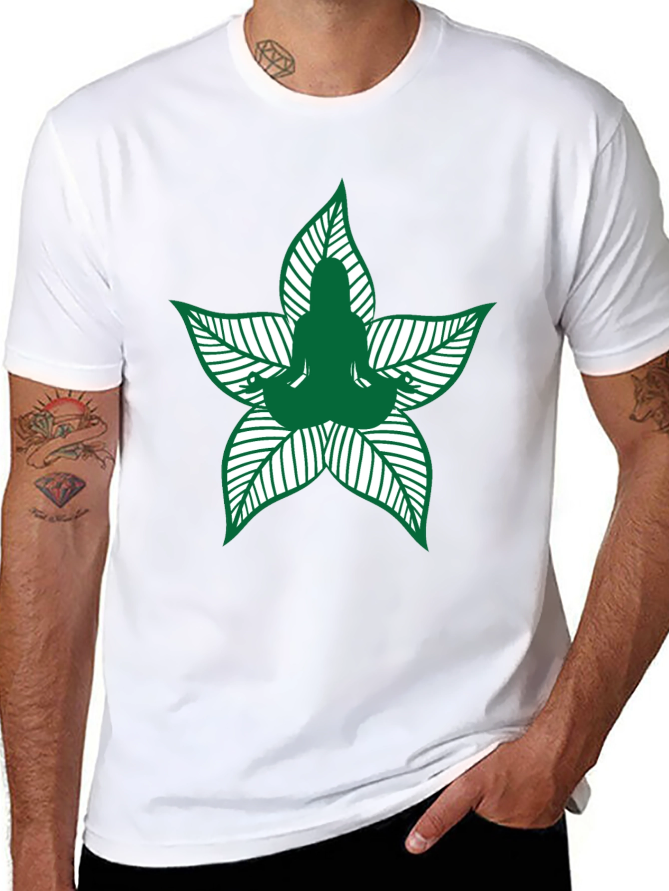 Yoga Leaf T-Shirt - Meditation Tee - 8
