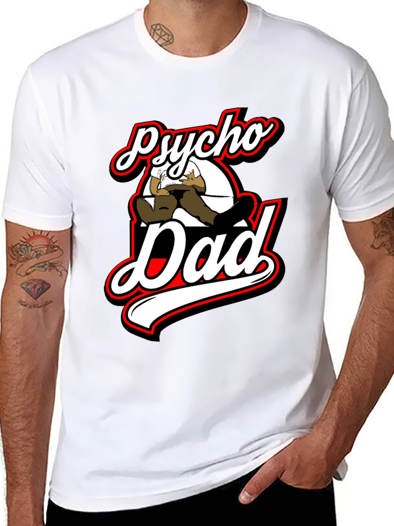 Black Psycho Dad Graphic T-Shirt view 8