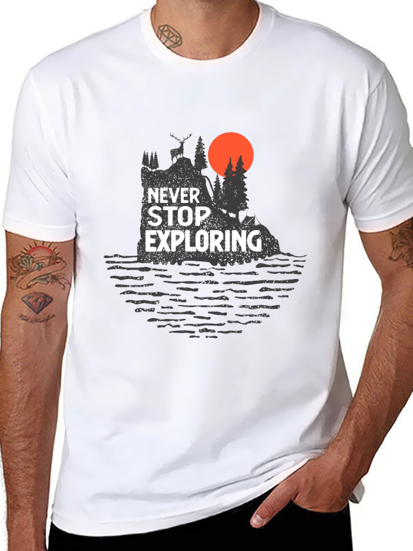 Black Never Stop Exploring Graphic Tee - Adventure Awaits view 8