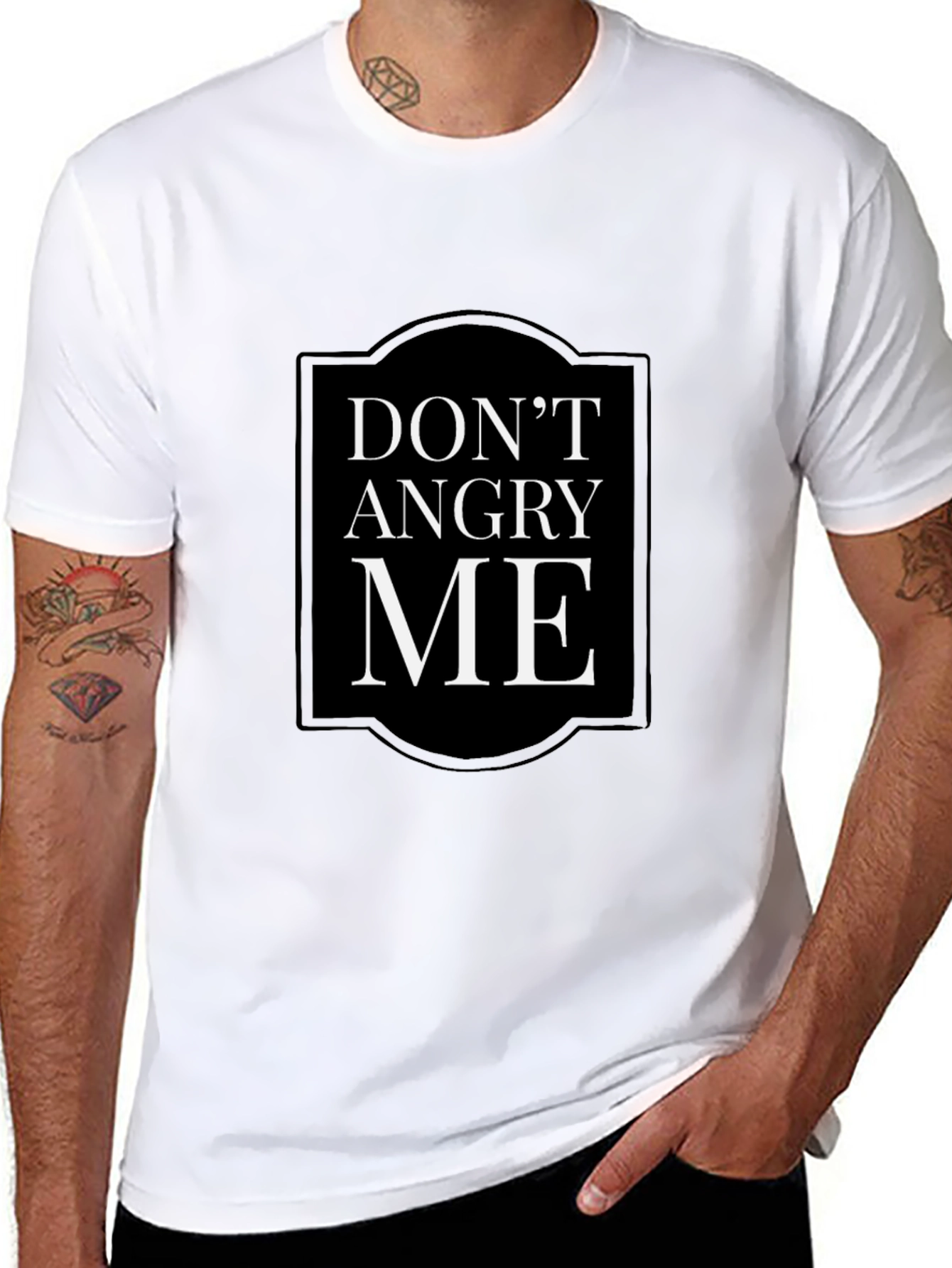 Black Don't Angry Me Slogan T-Shirt view 8
