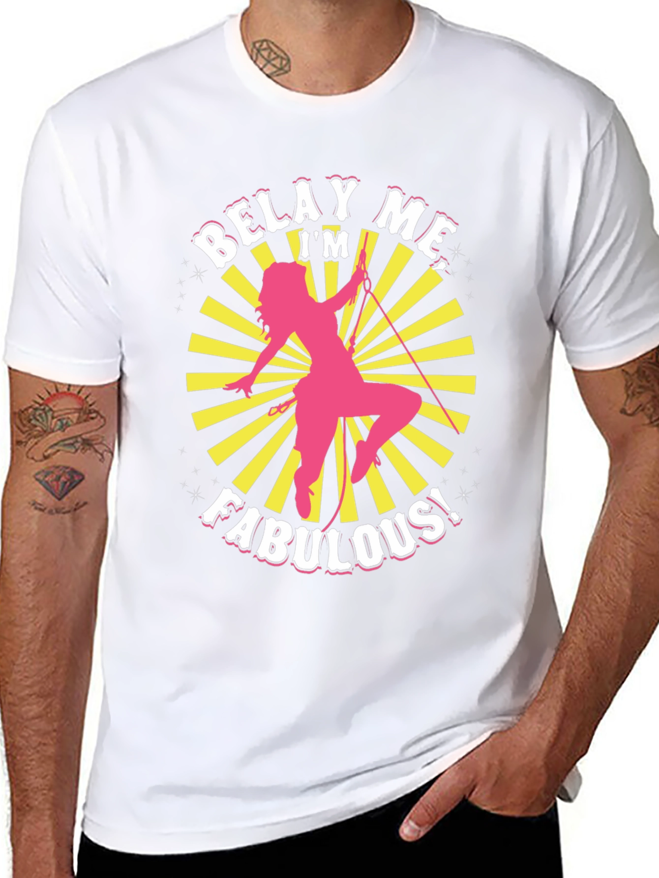 Black Belay Me I'm Fabulous! Graphic T-Shirt view 8