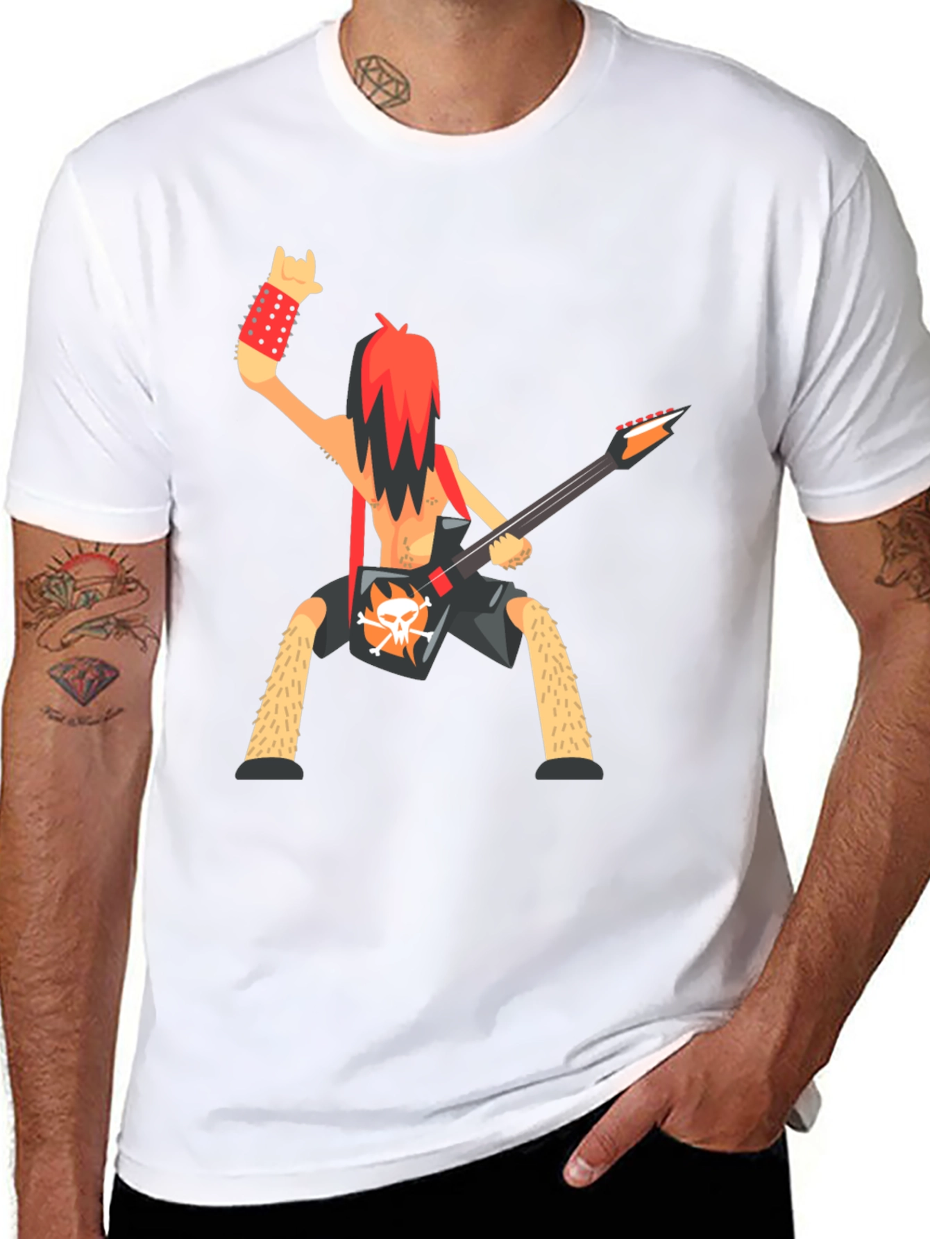 Black Rockstar Cartoon Graphic T-Shirt view 8