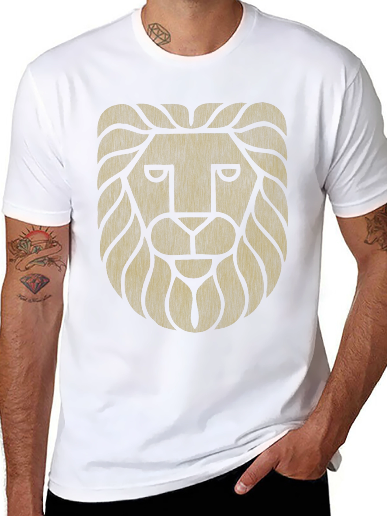 Black Lion Graphic Black T-Shirt - Mens Style view 8