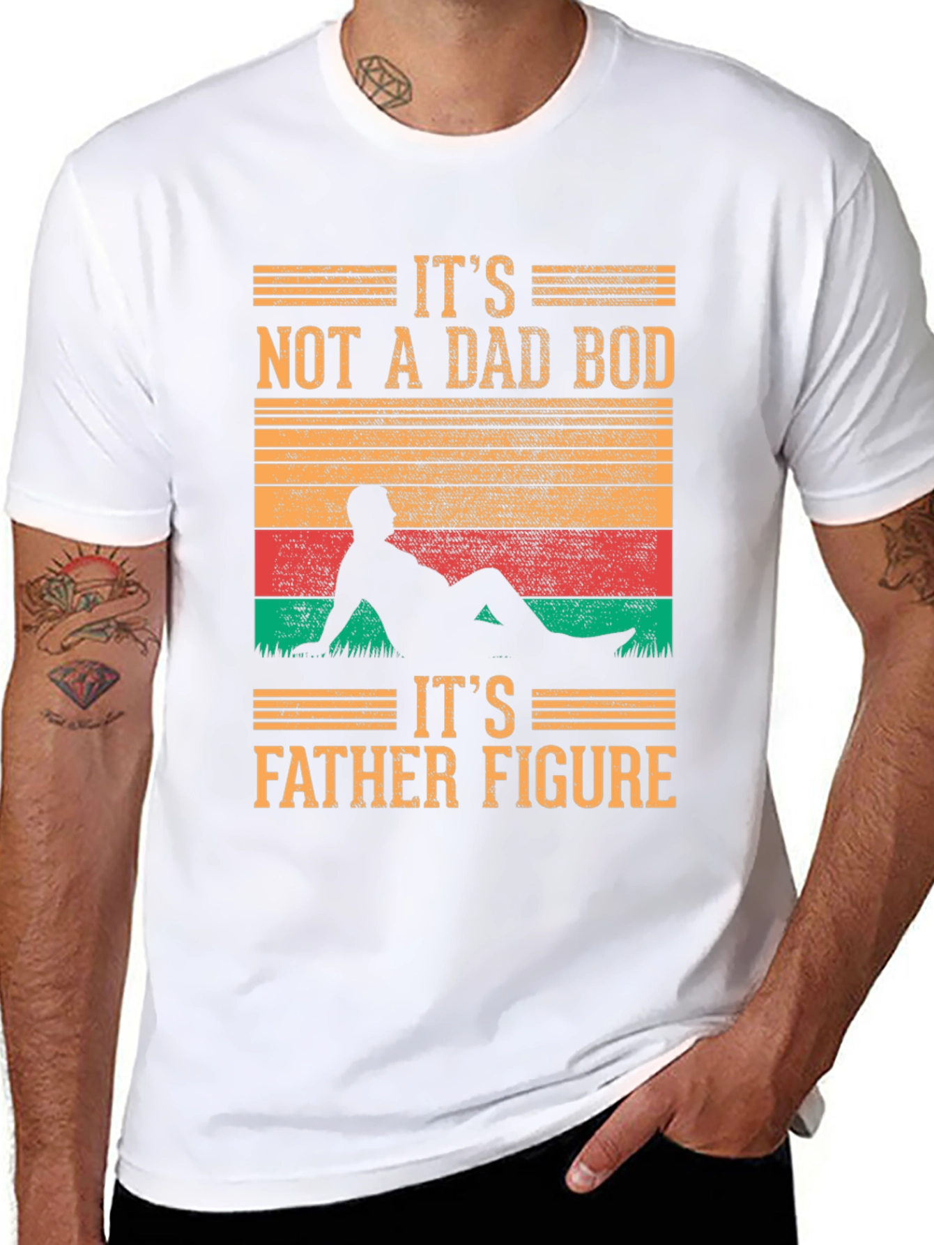 Black It's Not A Dad Bod T-Shirt - Father Figure view 8