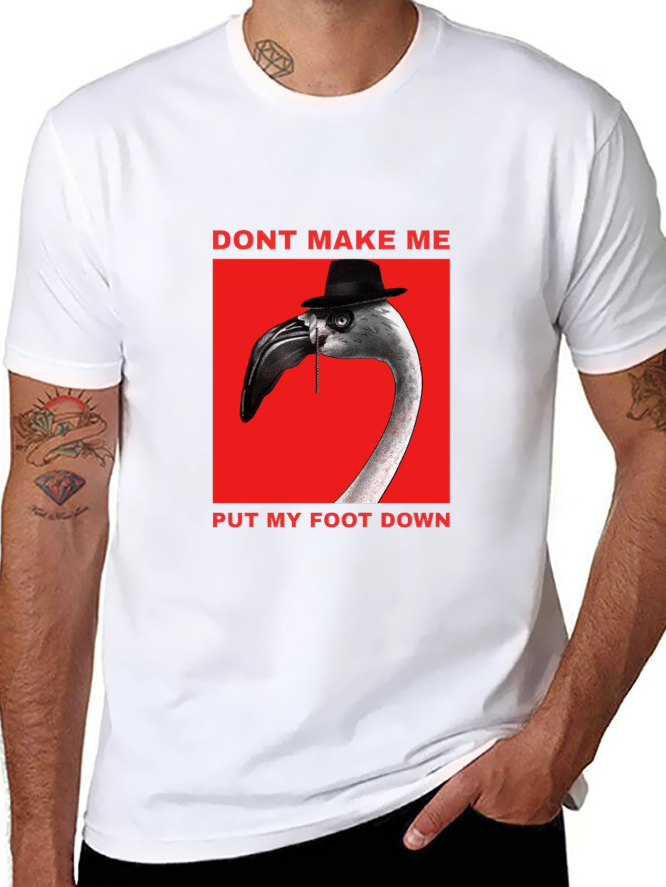 Black Funny Flamingo Don't Make Me T-Shirt view 8