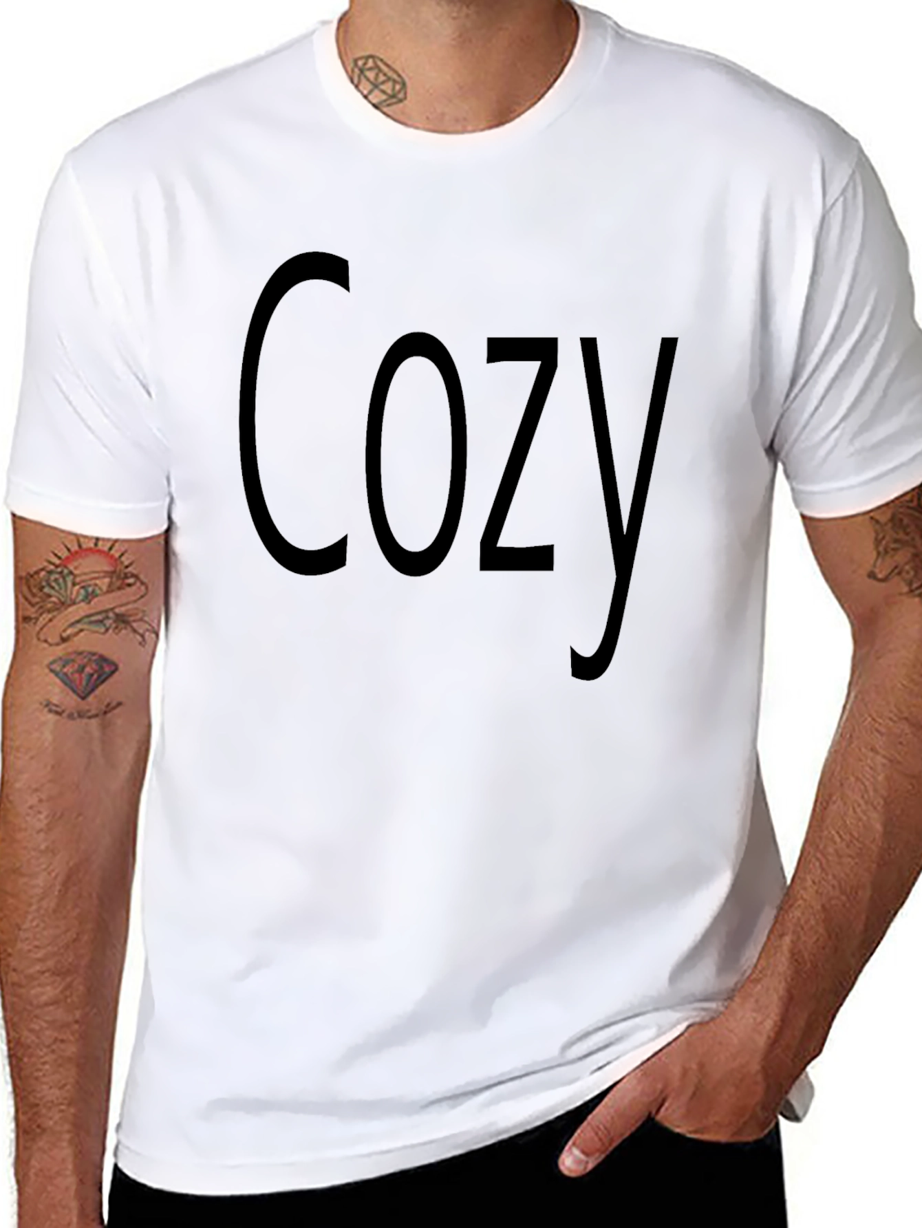 Black Cozy Black Crew Neck T-Shirt for Relaxed Comfort view 8