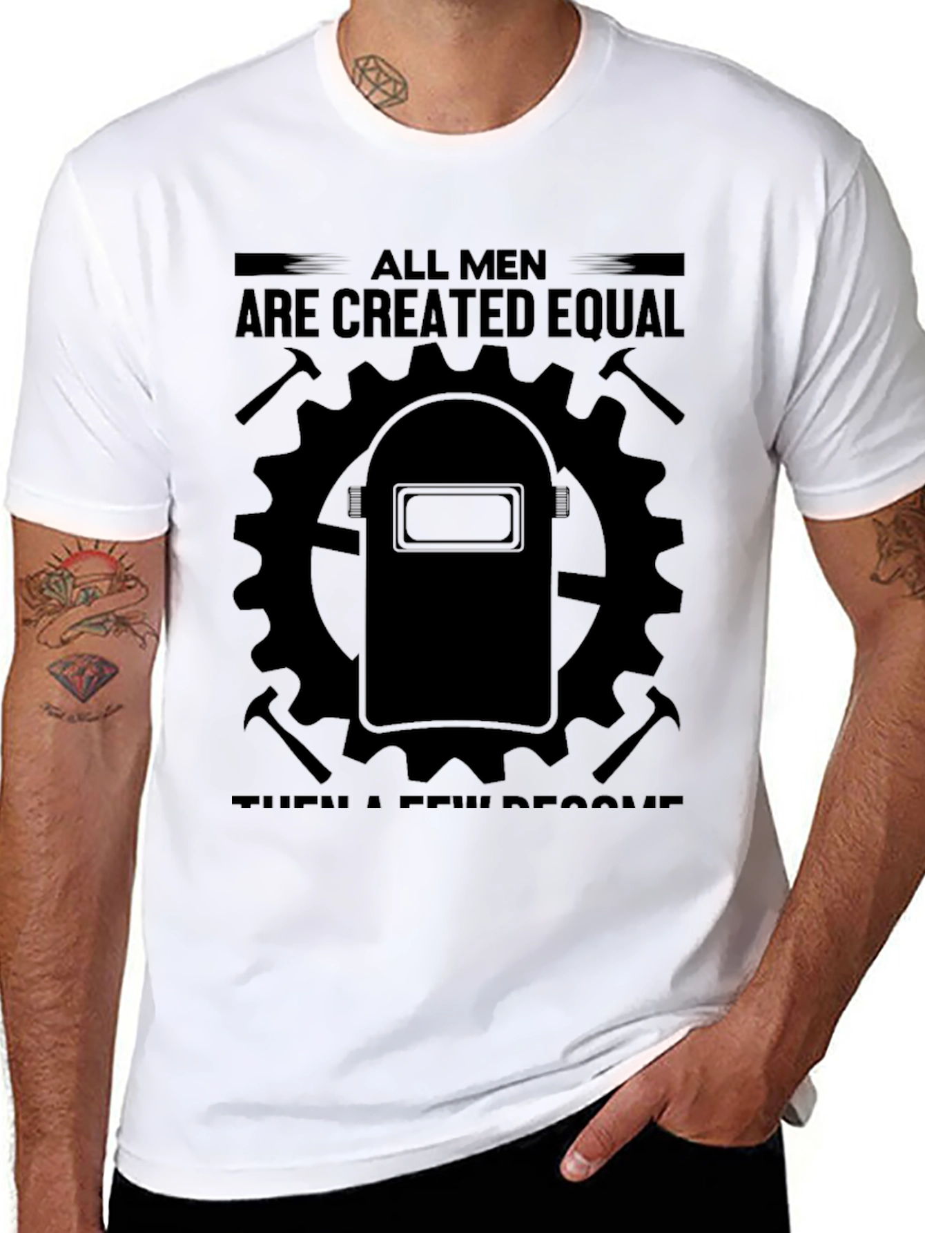 Black Welder's Tee: All Men Are Created Equal, Then a Few Become Welders view 8