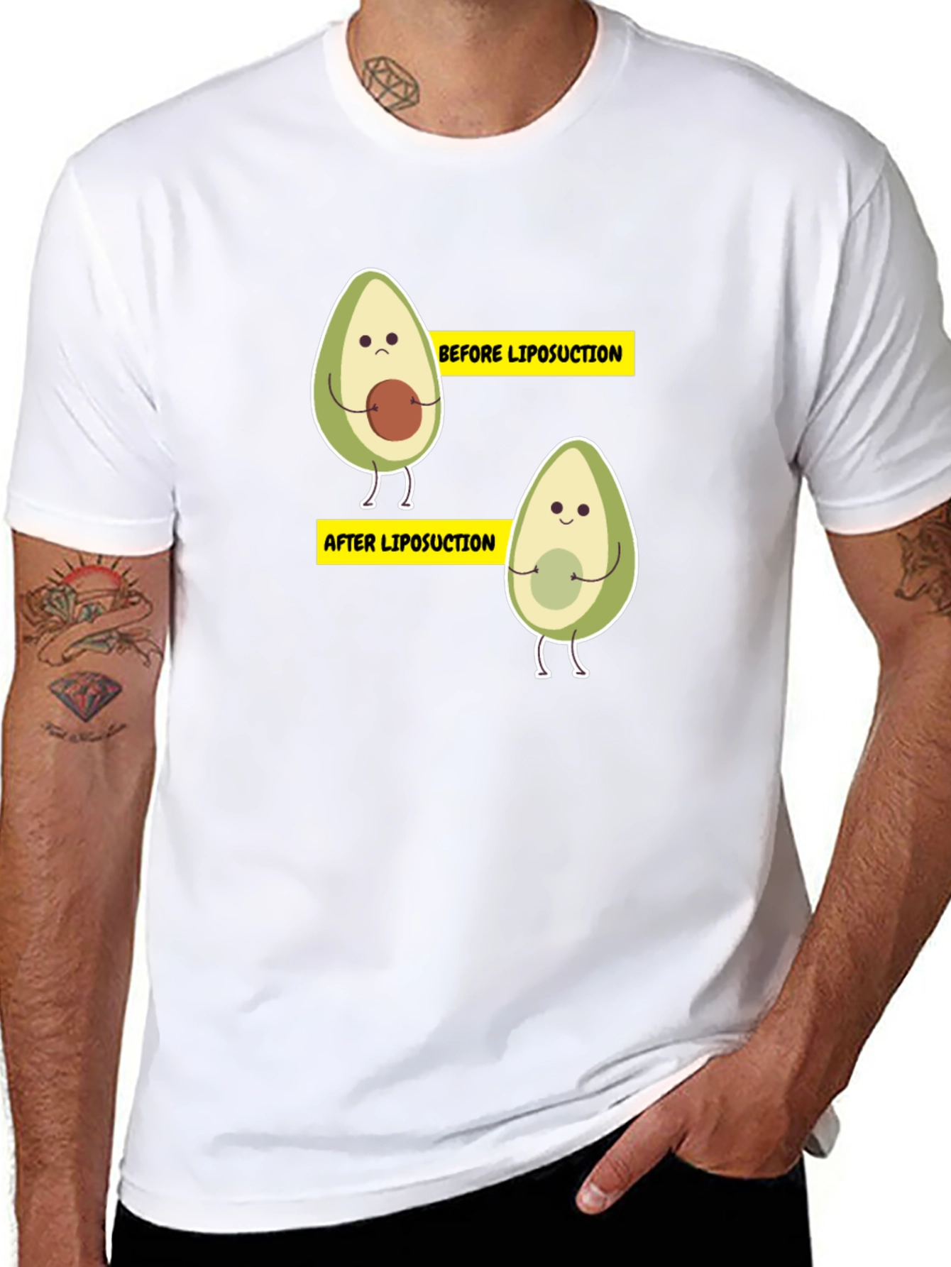 Black Avocado Liposuction Funny Black T-Shirt view 8