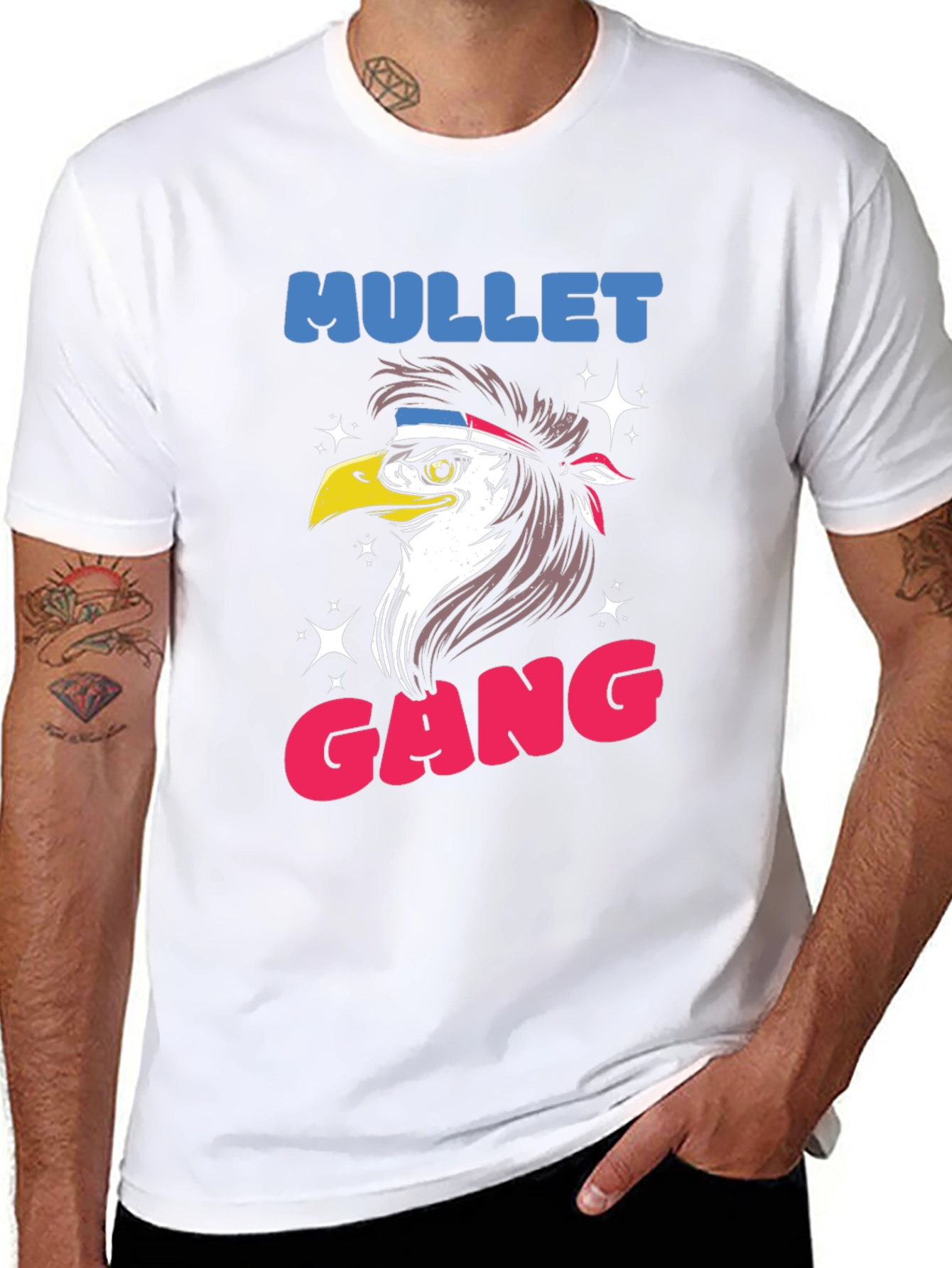 Black Mullet Gang Eagle Graphic Tee - Black view 8