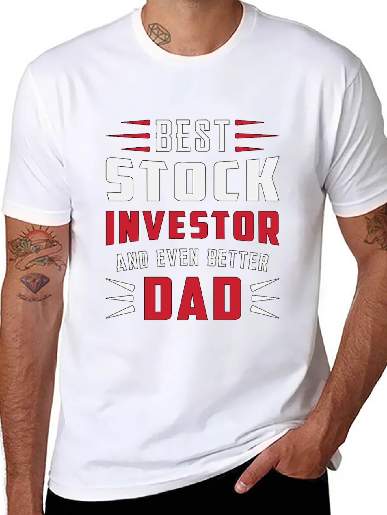 Black Best Stock Investor Dad T-Shirt view 8