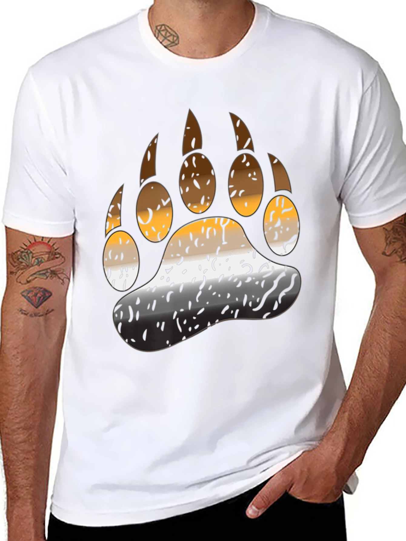 Black Bear Pride Paw T-Shirt - Black view 8
