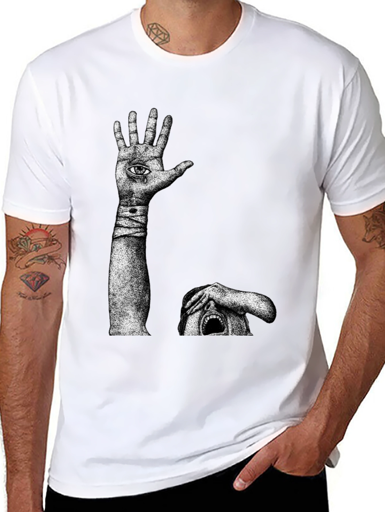 Surreal Graphic Print T-Shirt - 8