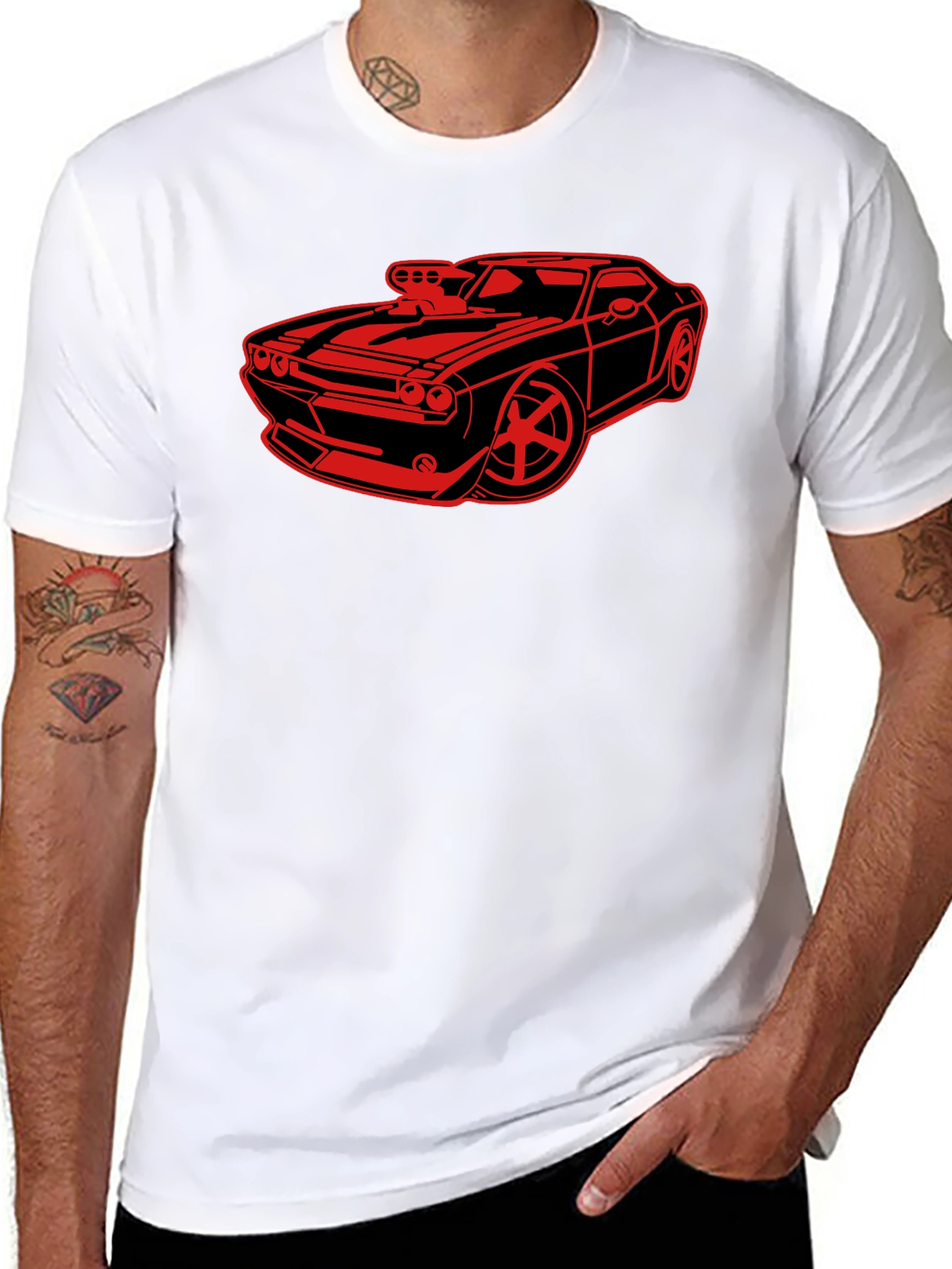 Black Car Graphic Black T-Shirt view 8