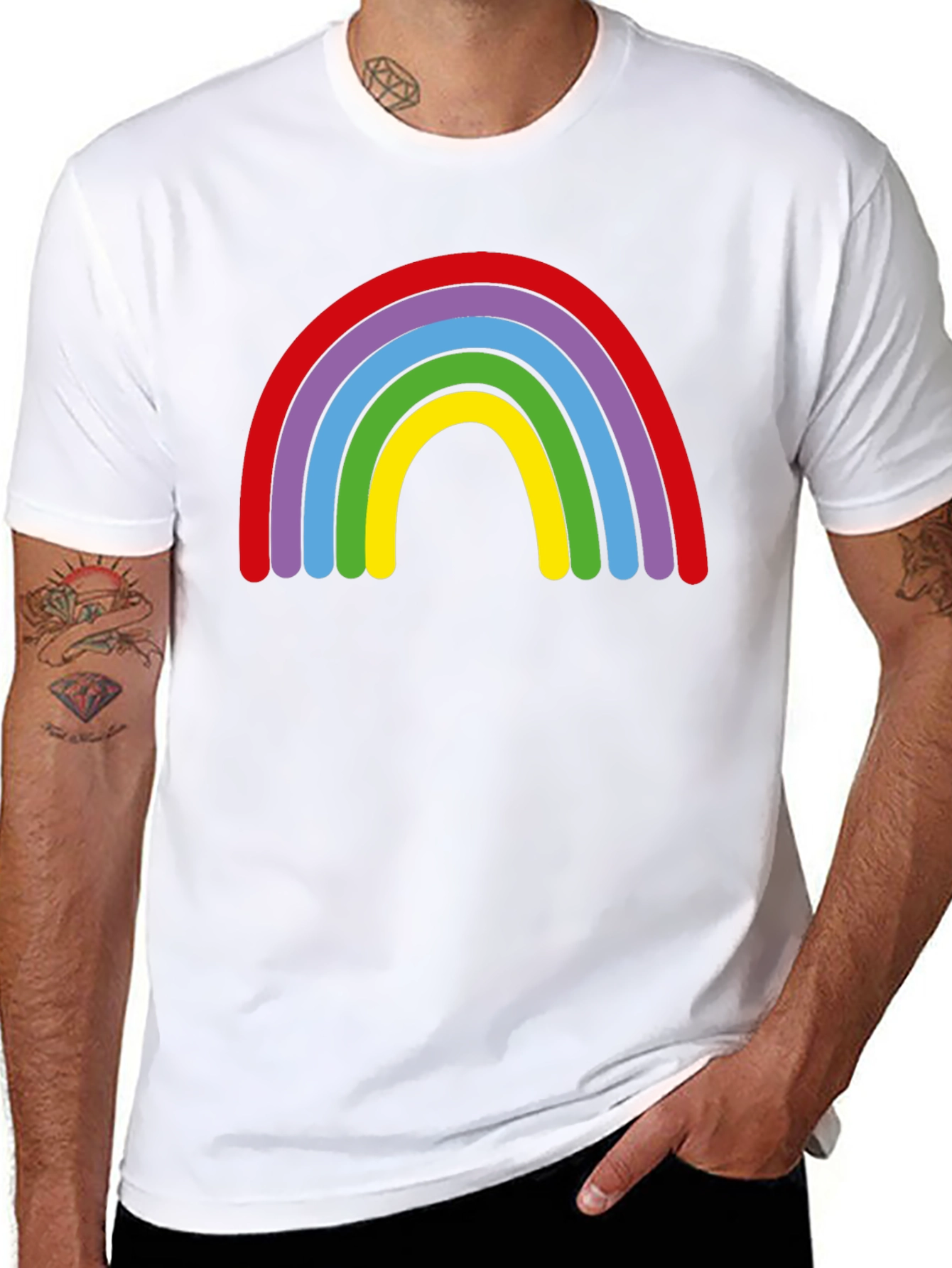 Black Rainbow Graphic Black T-Shirt view 8