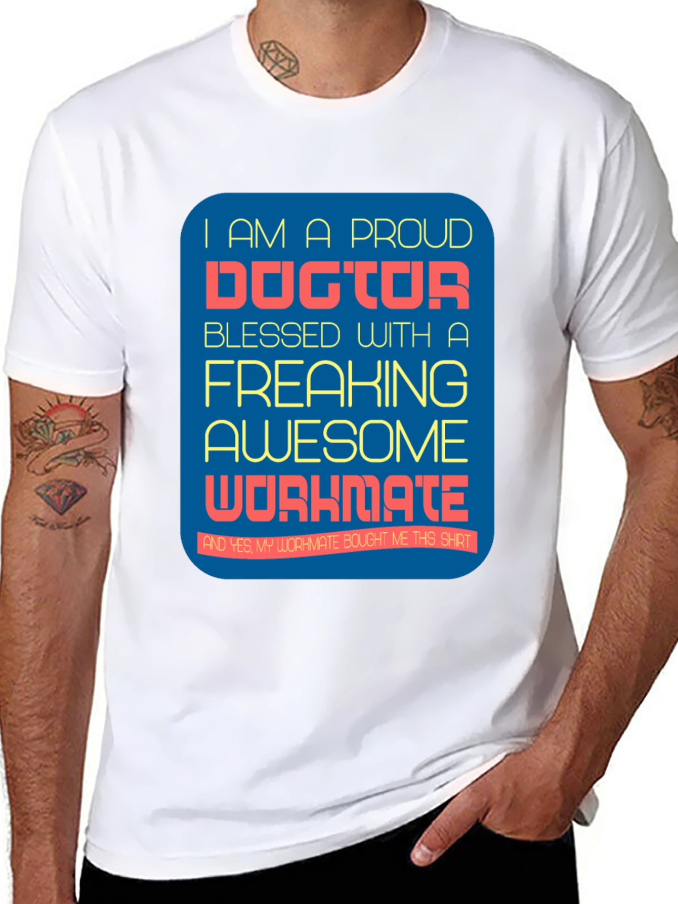 Black Proud Doctor Graphic T-Shirt - Awesome Workmate Gift view 8